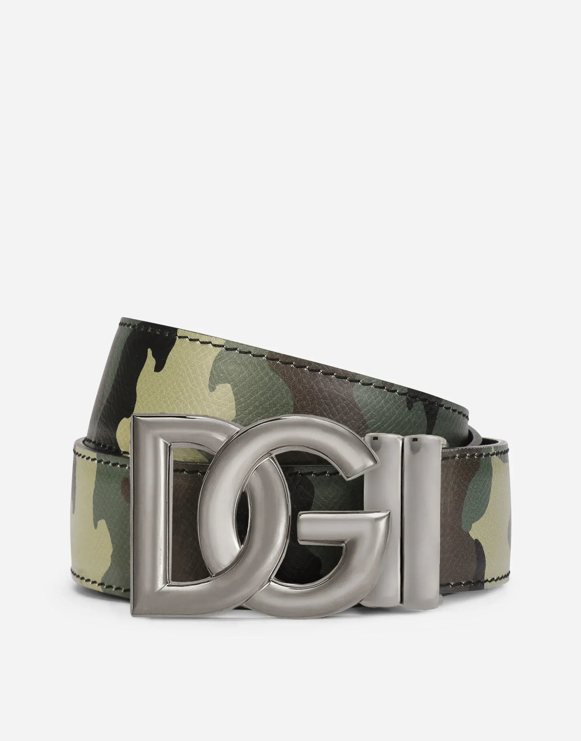 Dolce & Gabbana Reversible Camouflage-Print Leather Belt