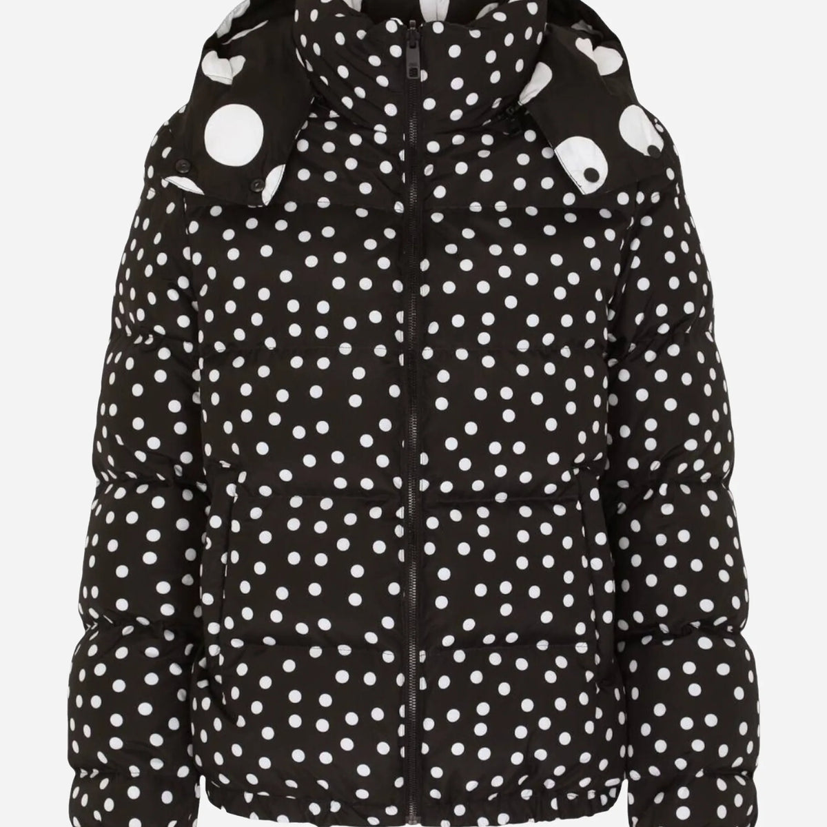 Dolce & Gabbana リバーシブル水玉フード付きパファージャケット