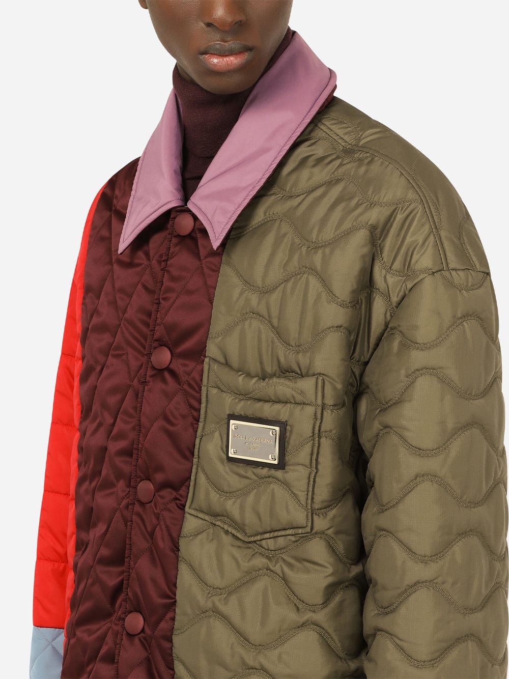 Men's Hooded quilted nylon jacket with logo, DOLCE & GABBANA