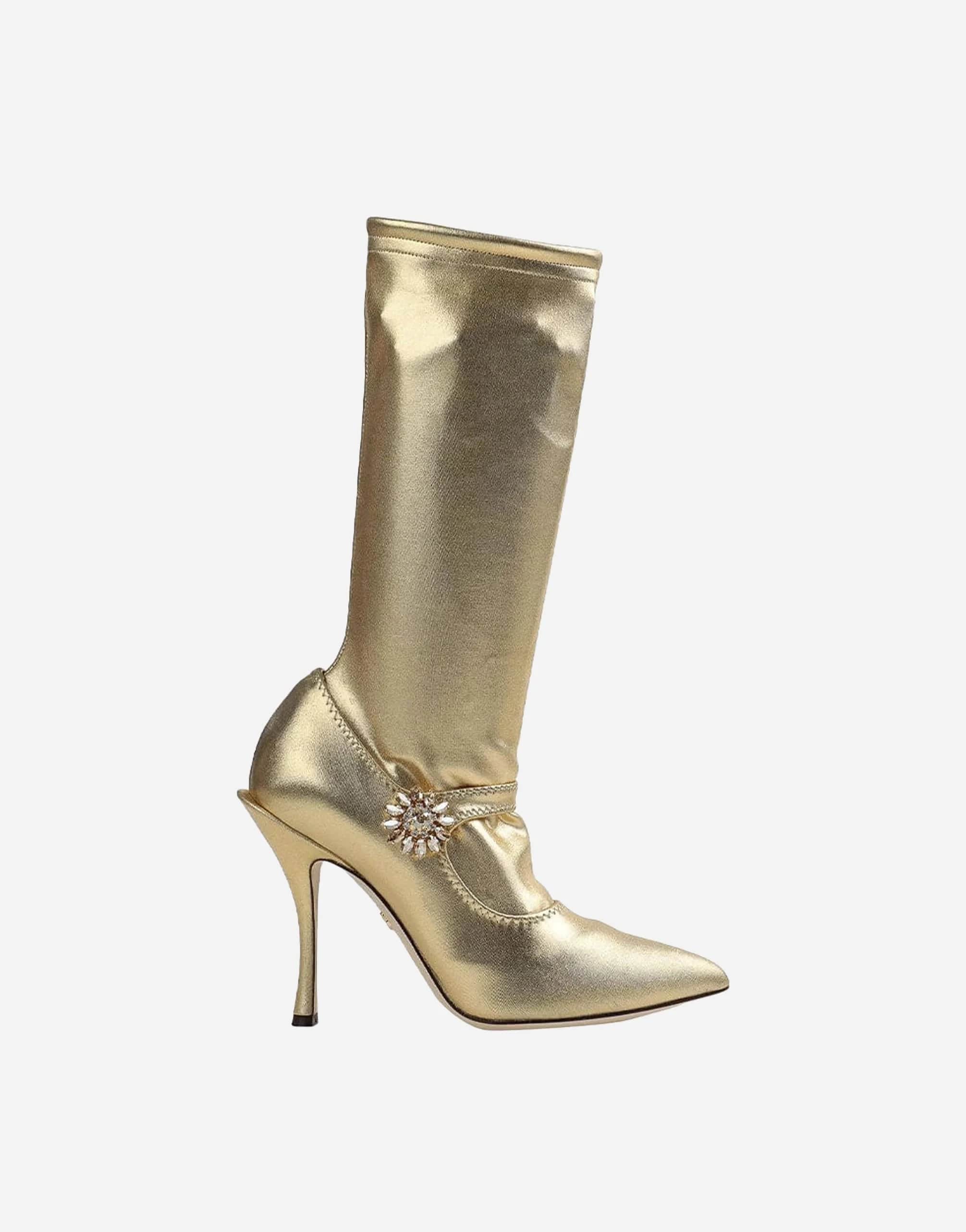 Rhinestone-Embellished Ankle Boots