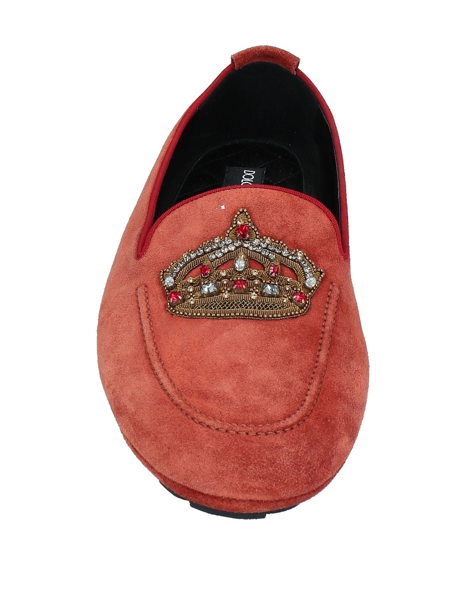 Dolce & Gabbana Rhinestone-Embellished Crown Suede Loafers