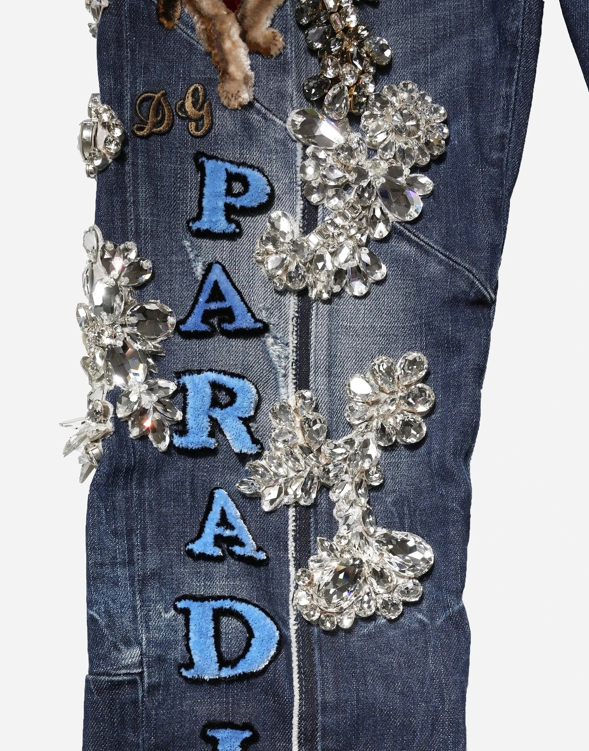 Dolce Gabbana Rhinestone-Embellished Runway Jeans Sendegaro