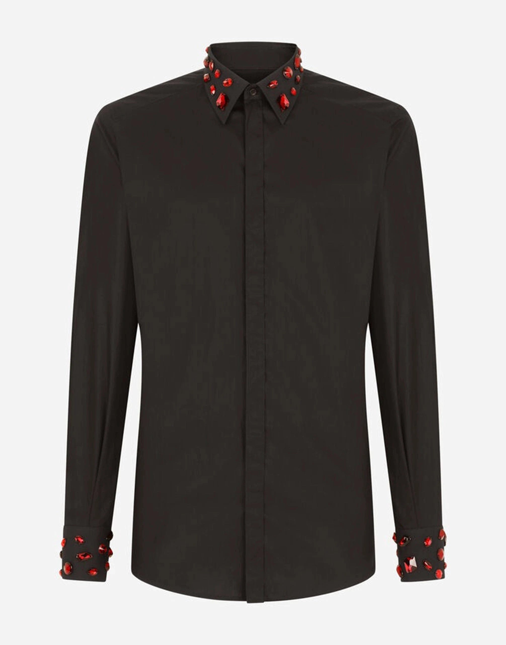 Dolce & Gabbana Rhinestone Embellishmed Gold-Fit Shirt