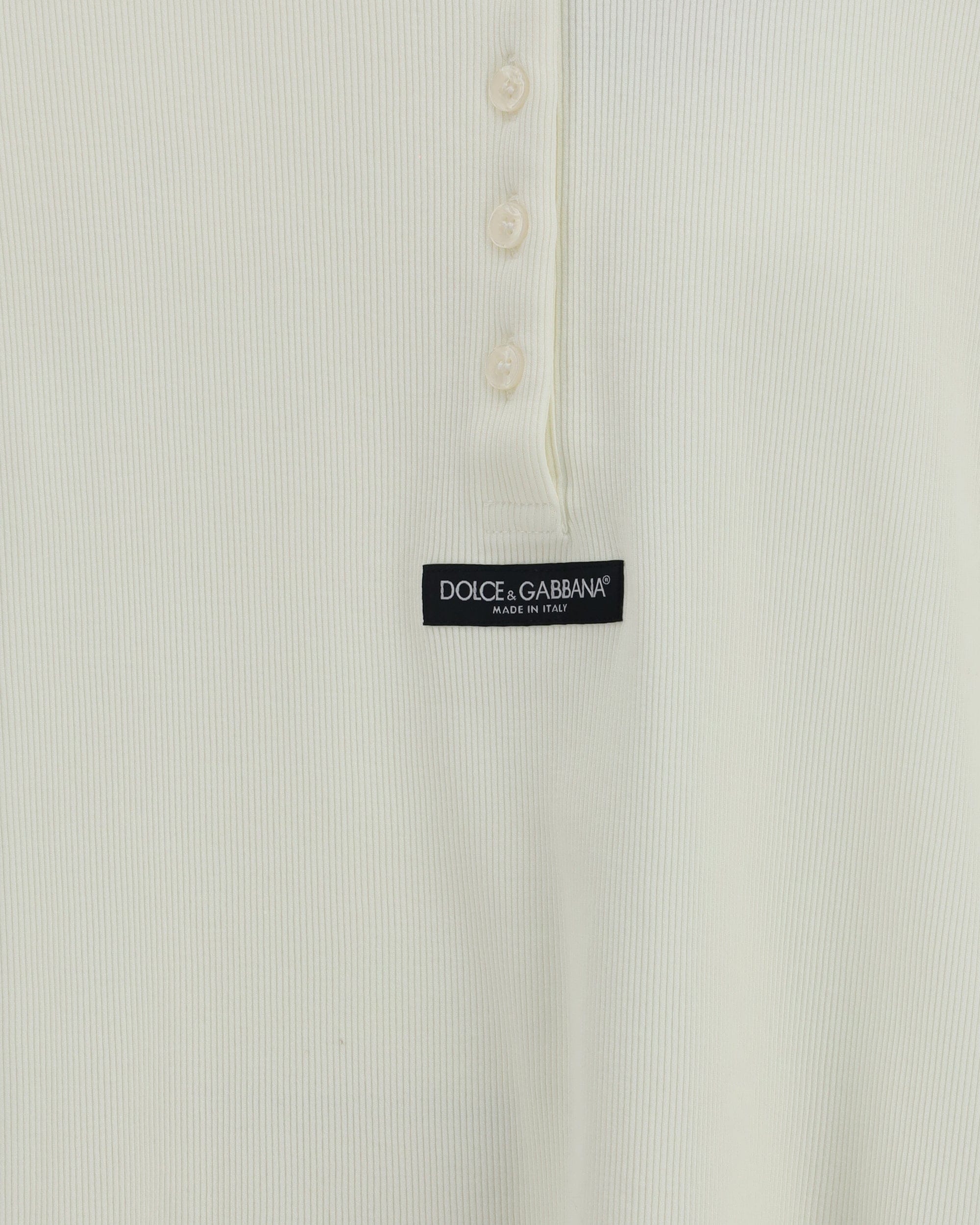 Dolce & Gabbana Ribbed Cotton Henley T-Shirt