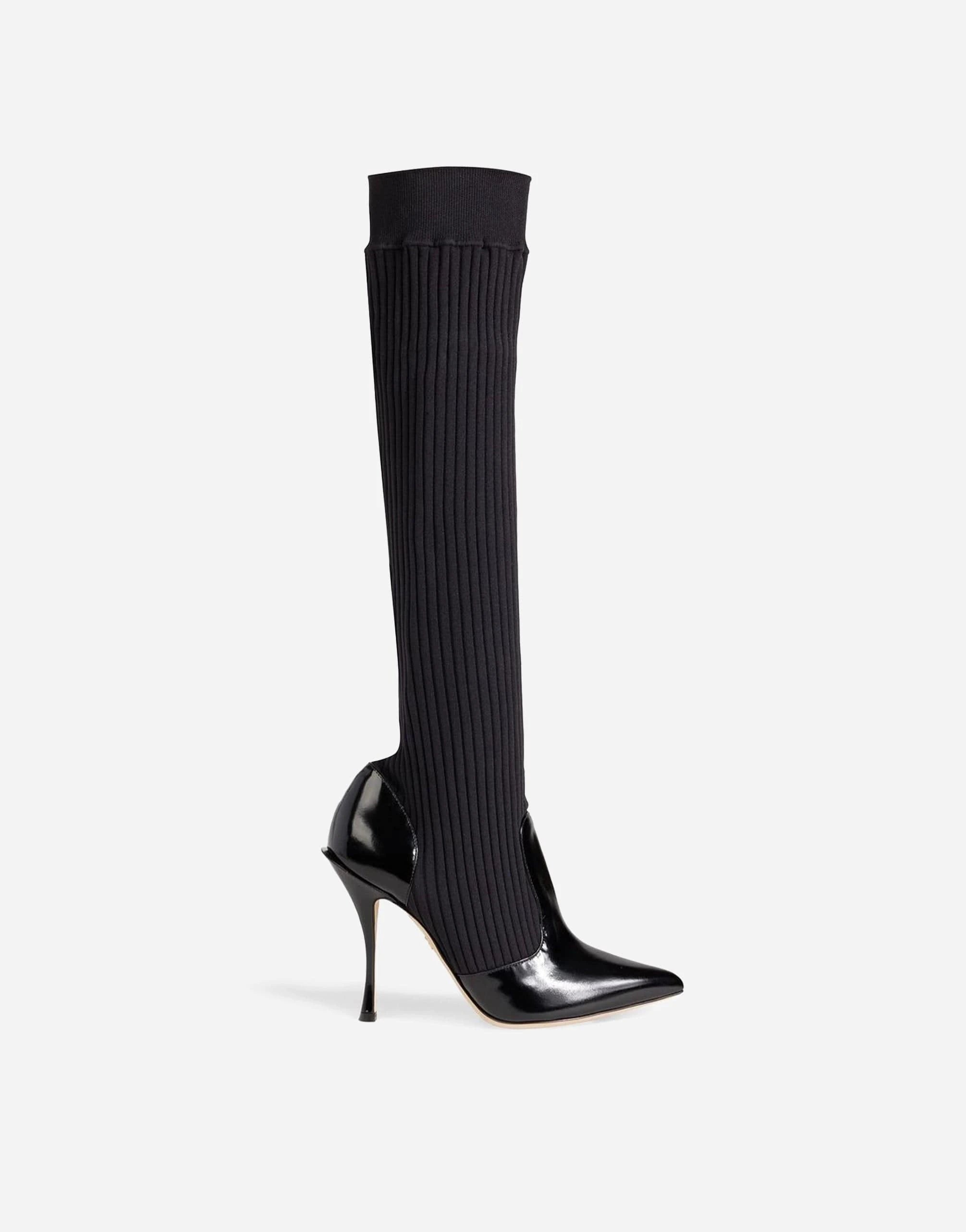 Dolce & Gabbana Ribbed-Knit Boots