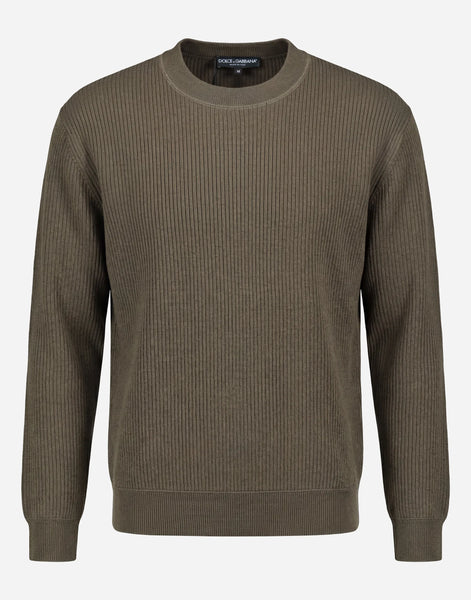 Dolce & Gabbana Ribbed Knit Crew Neck Sweater | Sendegaro