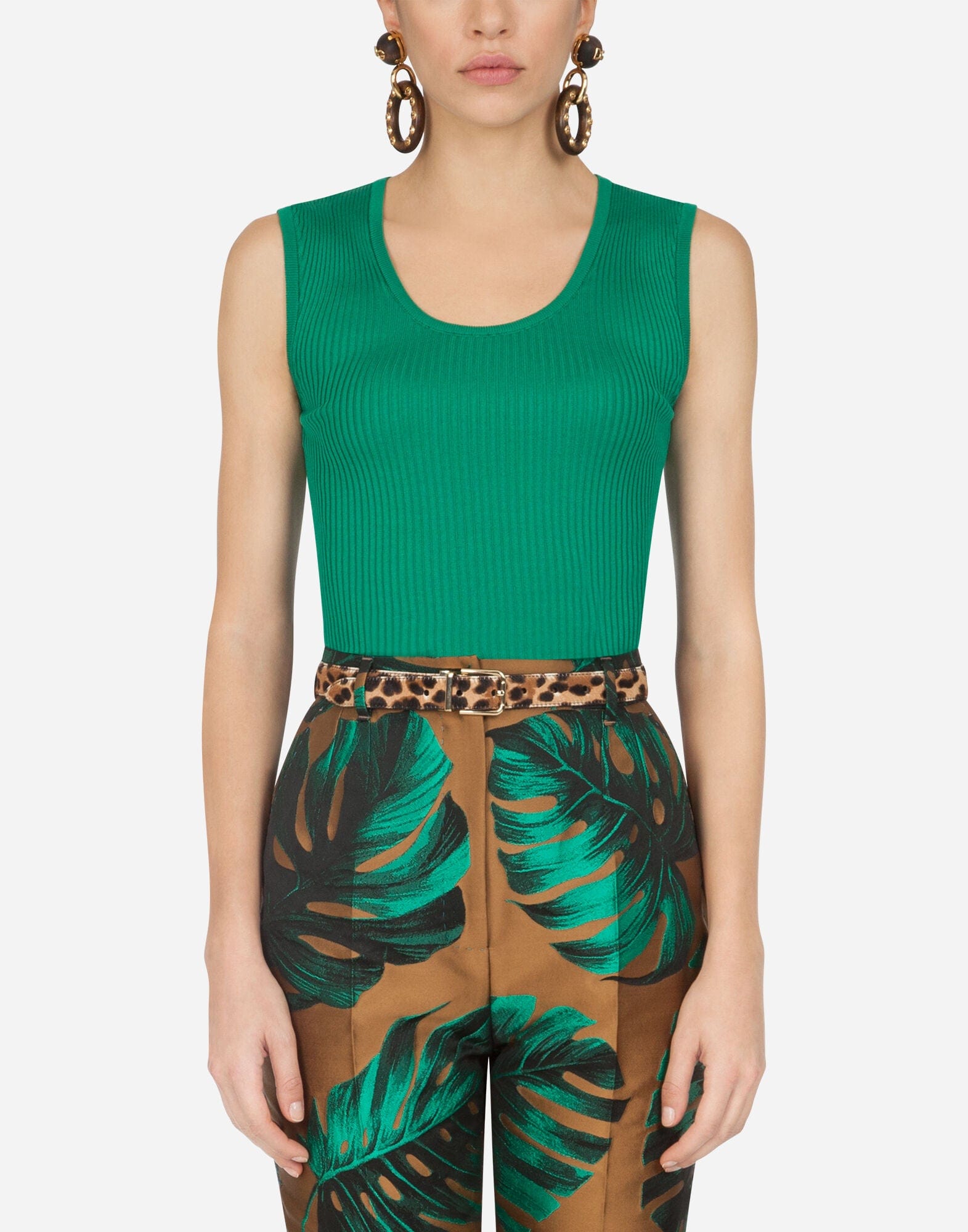 Dolce & Gabbana Ribbed Silk Sleeveless Sweater