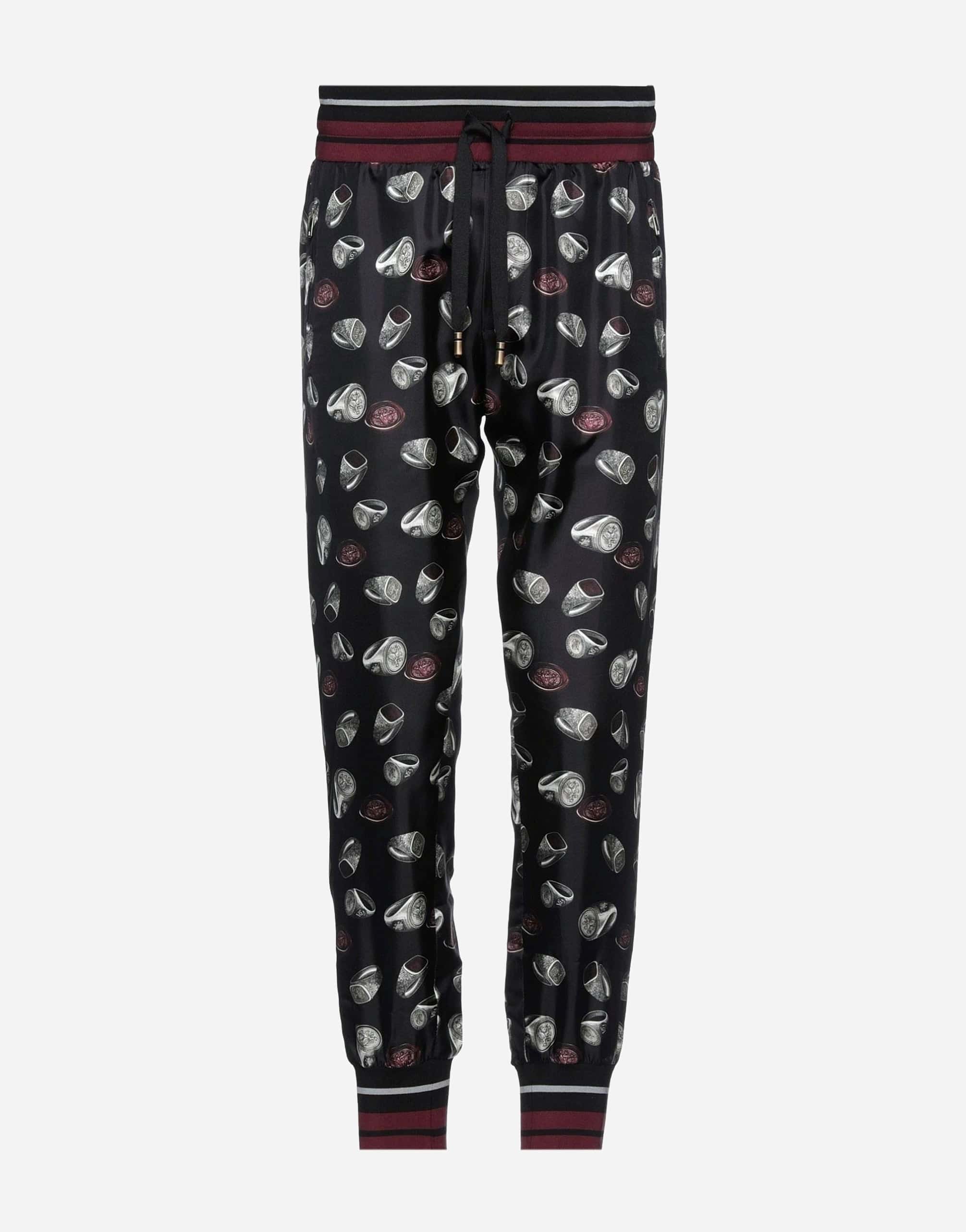 Dolce & Gabbana Ring Print Silk Twill Jogging Pants Dolce & Gabbana Ring Print Silk Twill Jogging Pants
