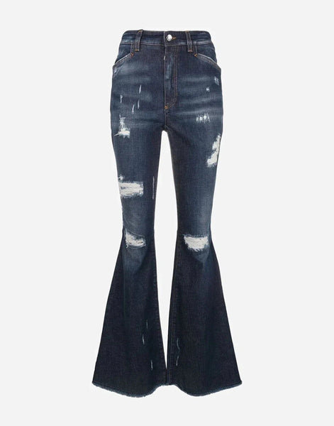 Dolce & Gabbana Ripped Detail Bootcut Jeans | Sendegaro ES Dolce & Gabbana Ripped Detail Bootcut Jeans | Sendegaro ES