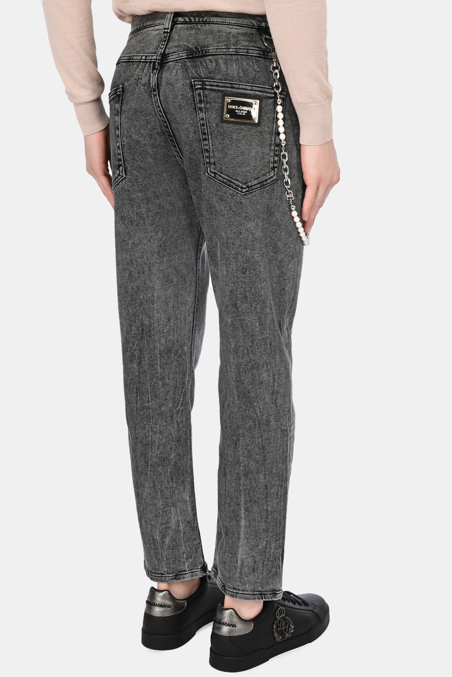 Dolce & Gabbana Ripped Straight Leg Jeans