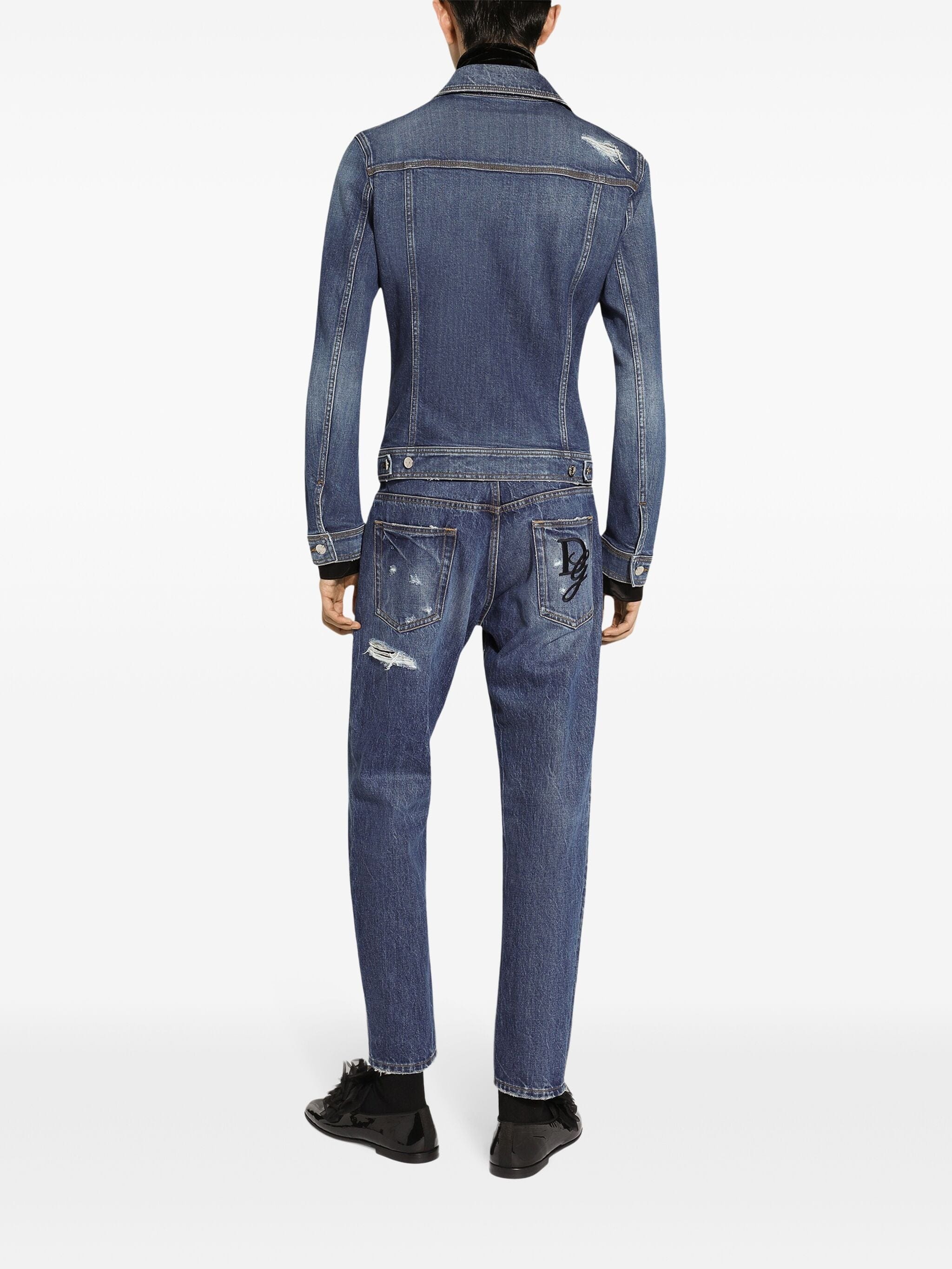 Dolce & Gabbana Ripped Straight-Leg Jeans