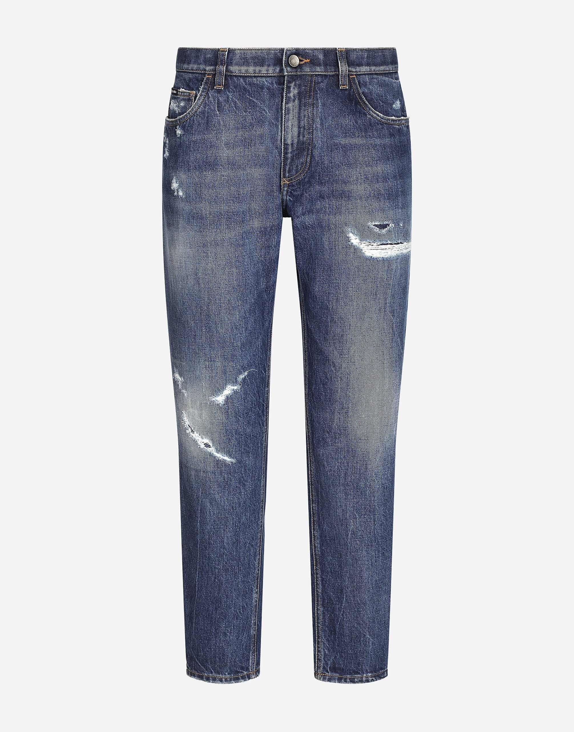 Dolce & Gabbana Ripped Straight-Leg Jeans