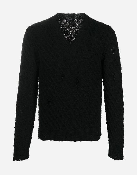 Dolce & Gabbana Ripped V-Neck Sweater | Sendegaro ZA Dolce & Gabbana Ripped V-Neck Sweater | Sendegaro ZA