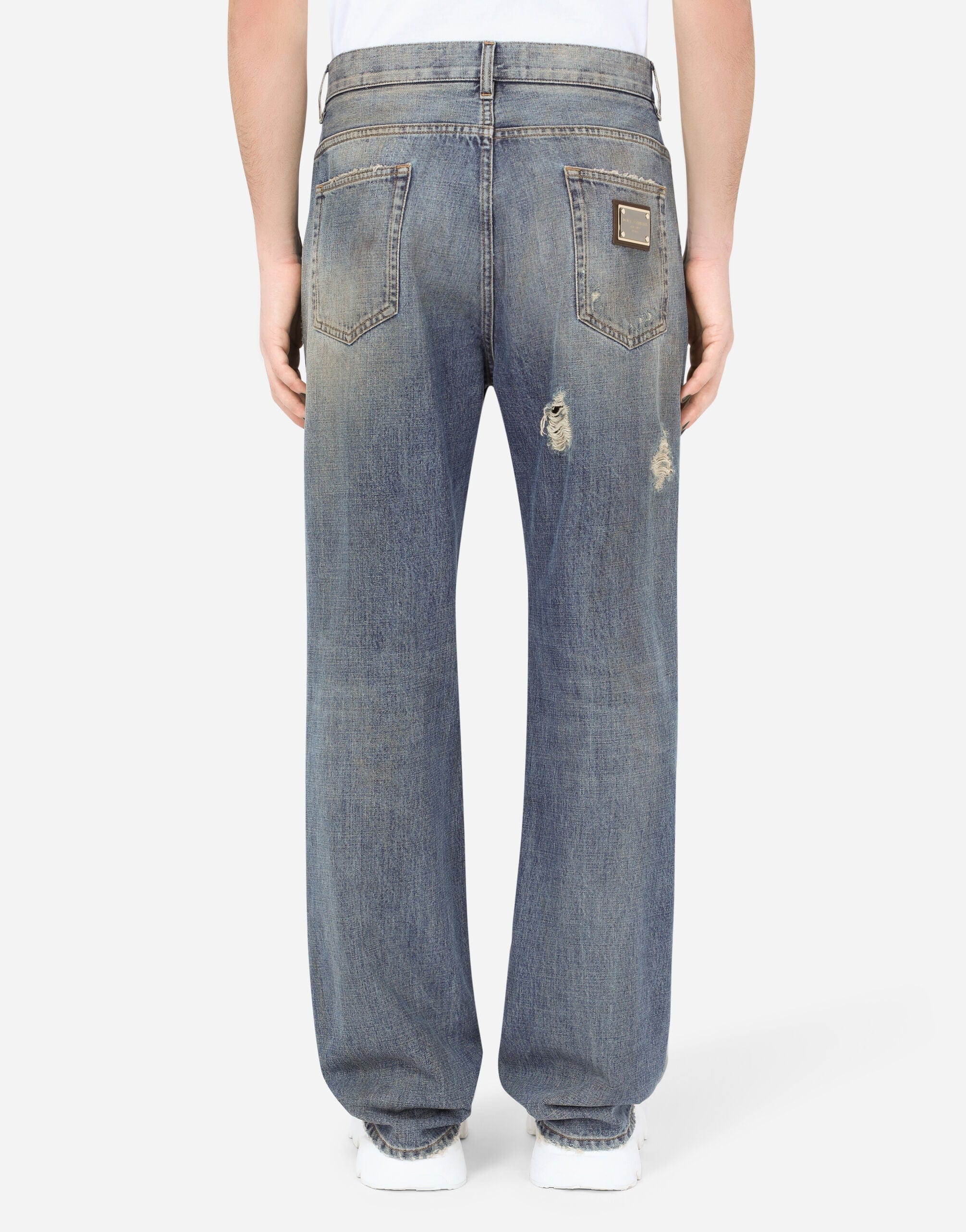 Dolce & Gabbana Ripped Wide-Leg Jeans