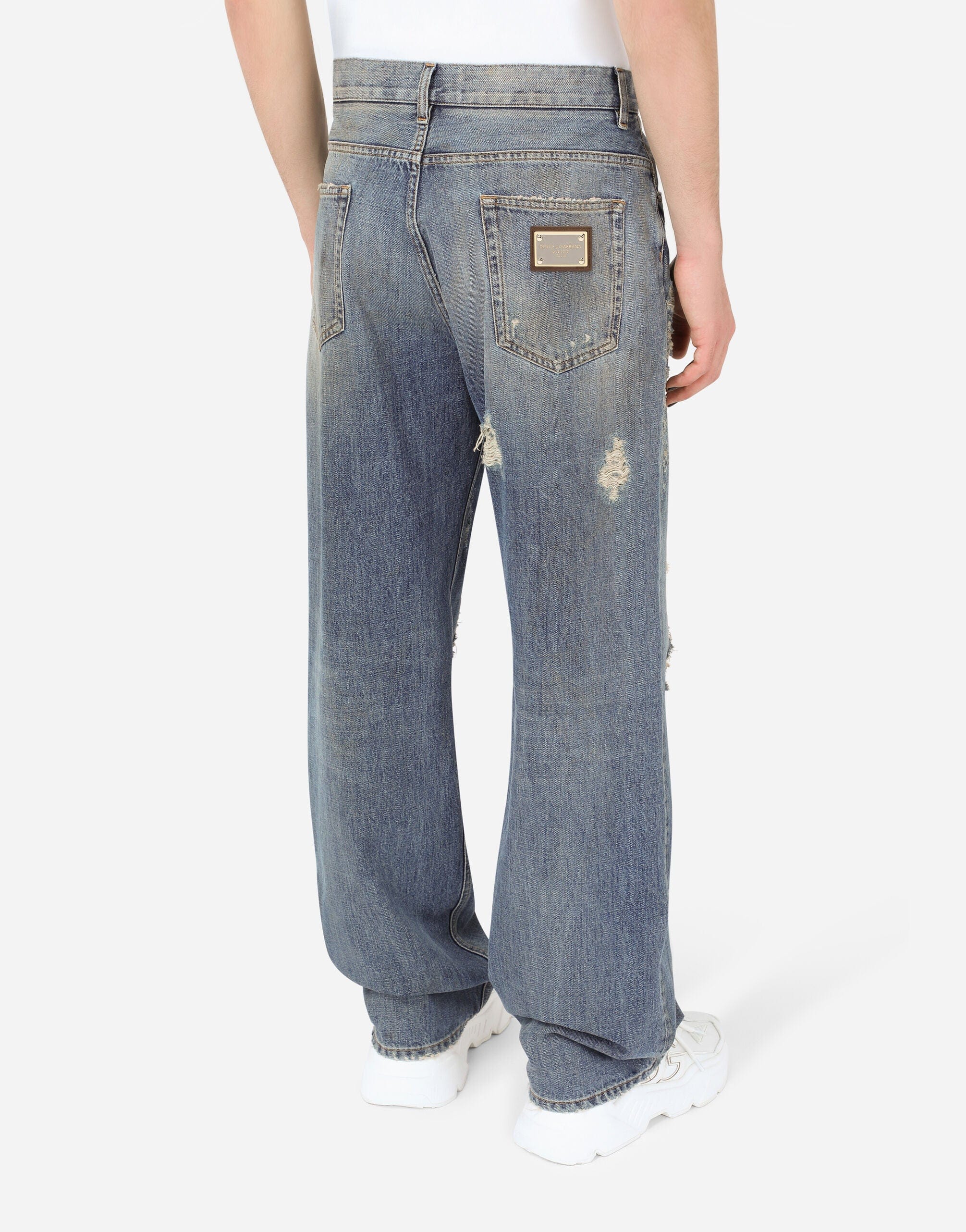 Dolce & Gabbana Ripped Wide-Leg Jeans