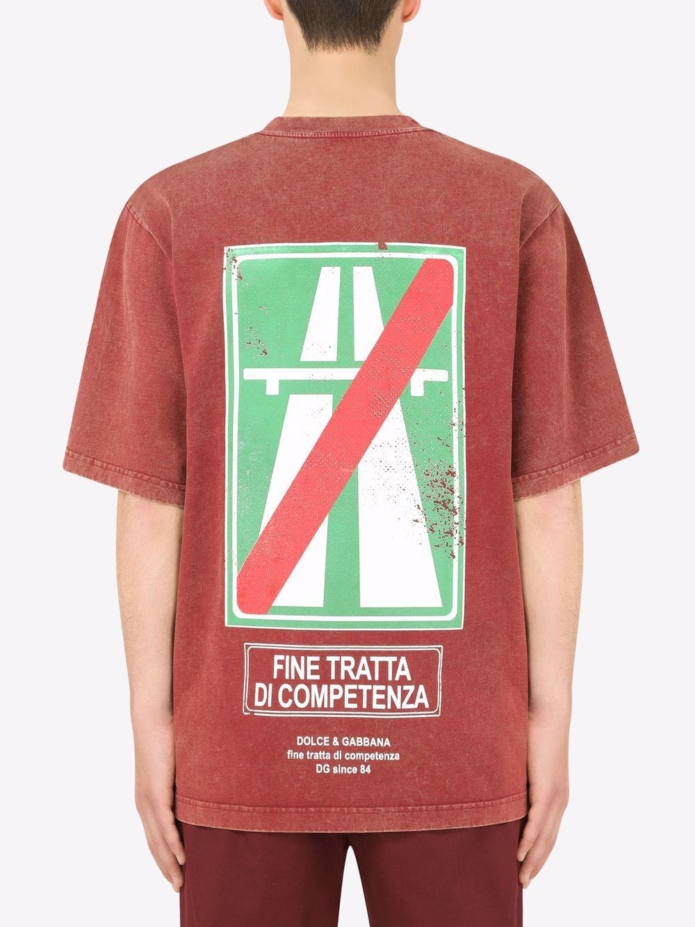 Dolce & Gabbana Road-Sign Print Cotton T-Shirt
