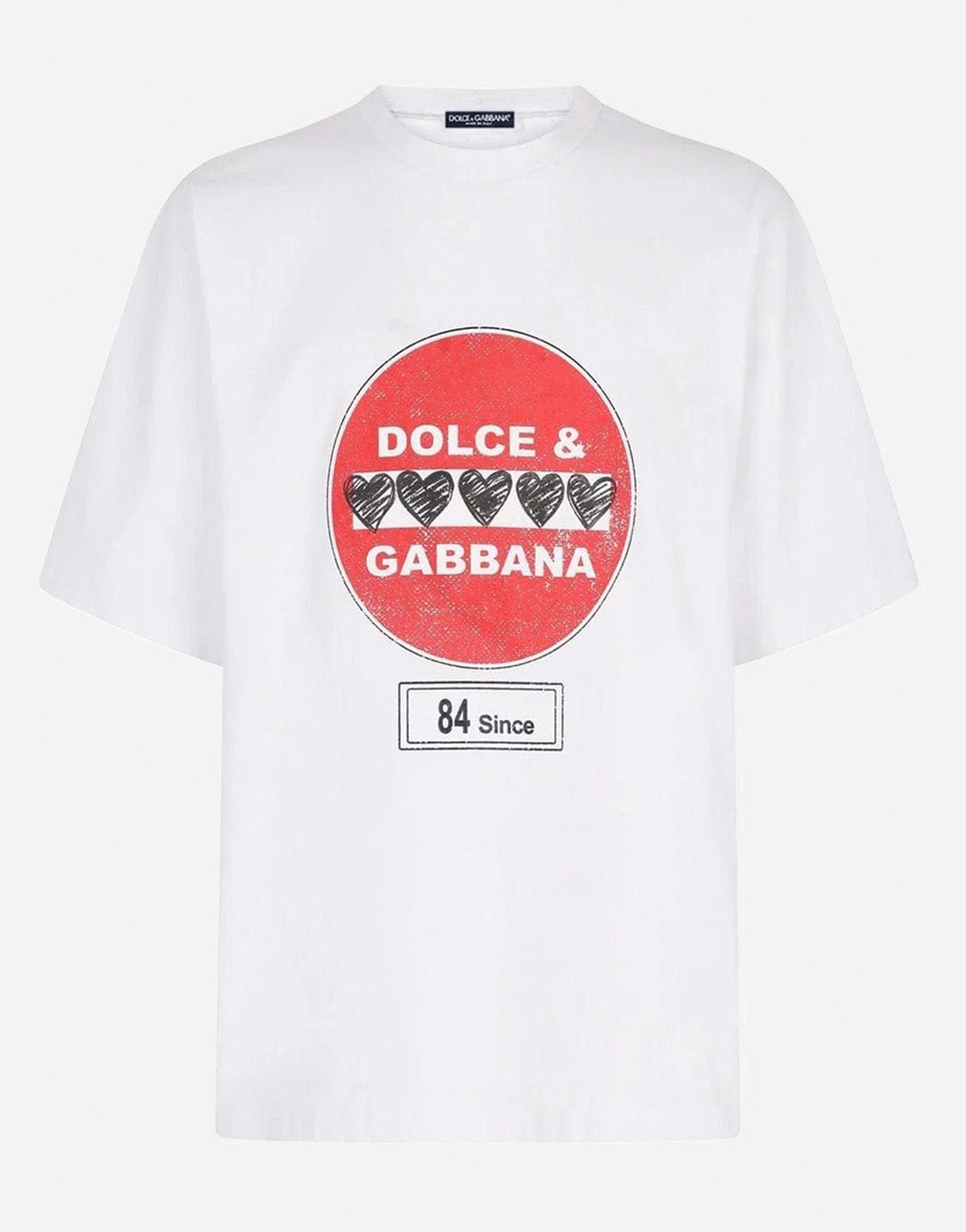 DOLCE&GABBANA Tシャツ ホースシュー ローズ柄 44