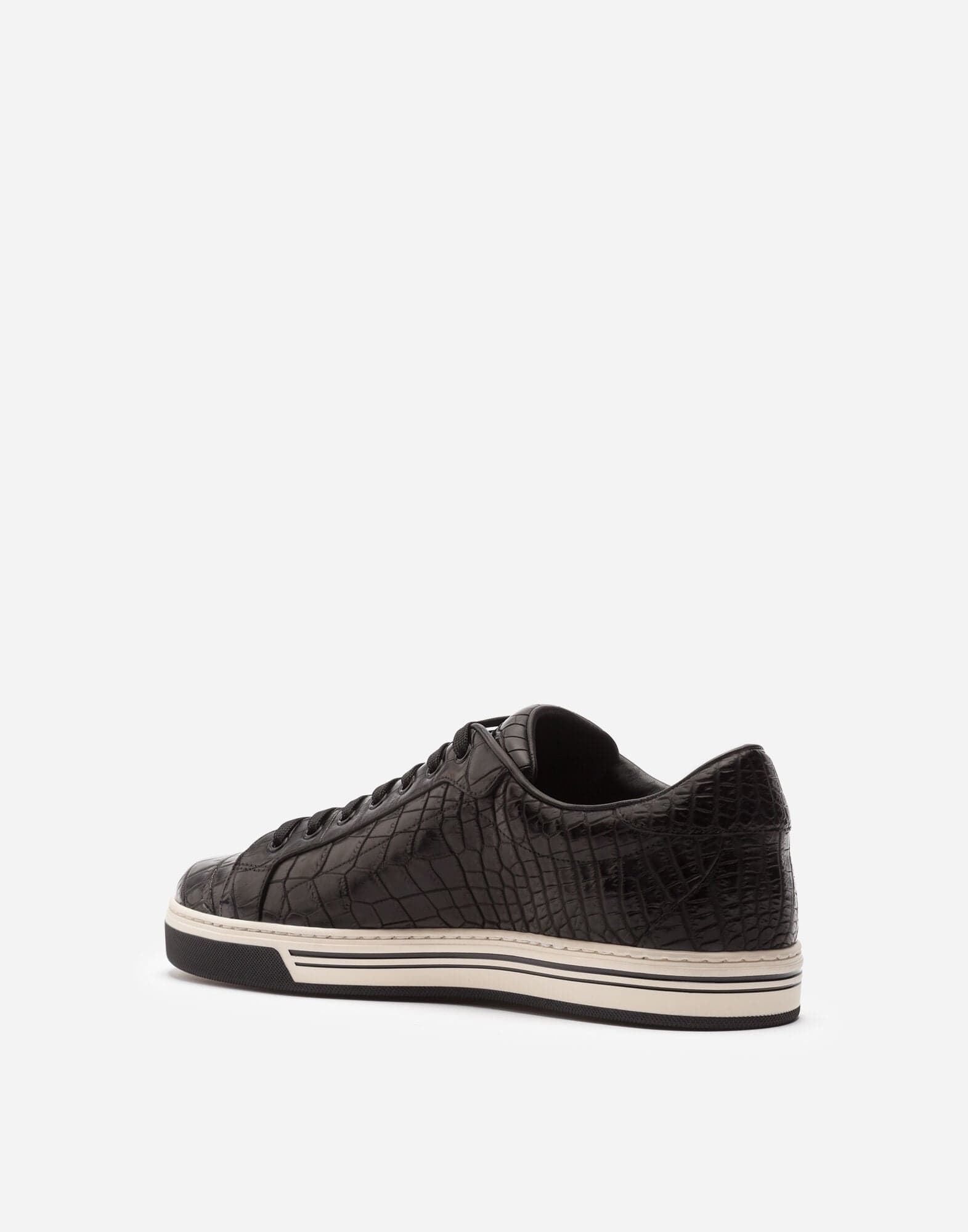 Dolce & Gabbana Rome Sneakers In Crocodile Leather