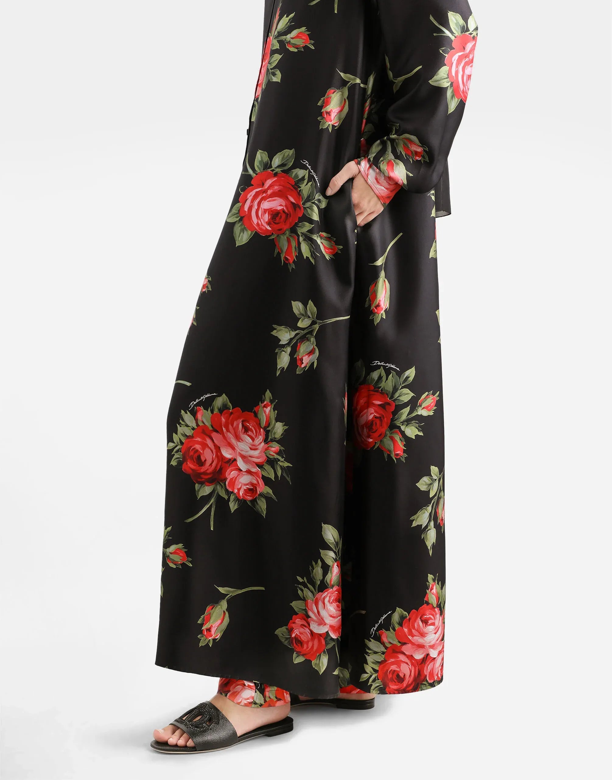 Dolce & Gabbana ローズブーケプリントロングドレス | Sendegaro JP