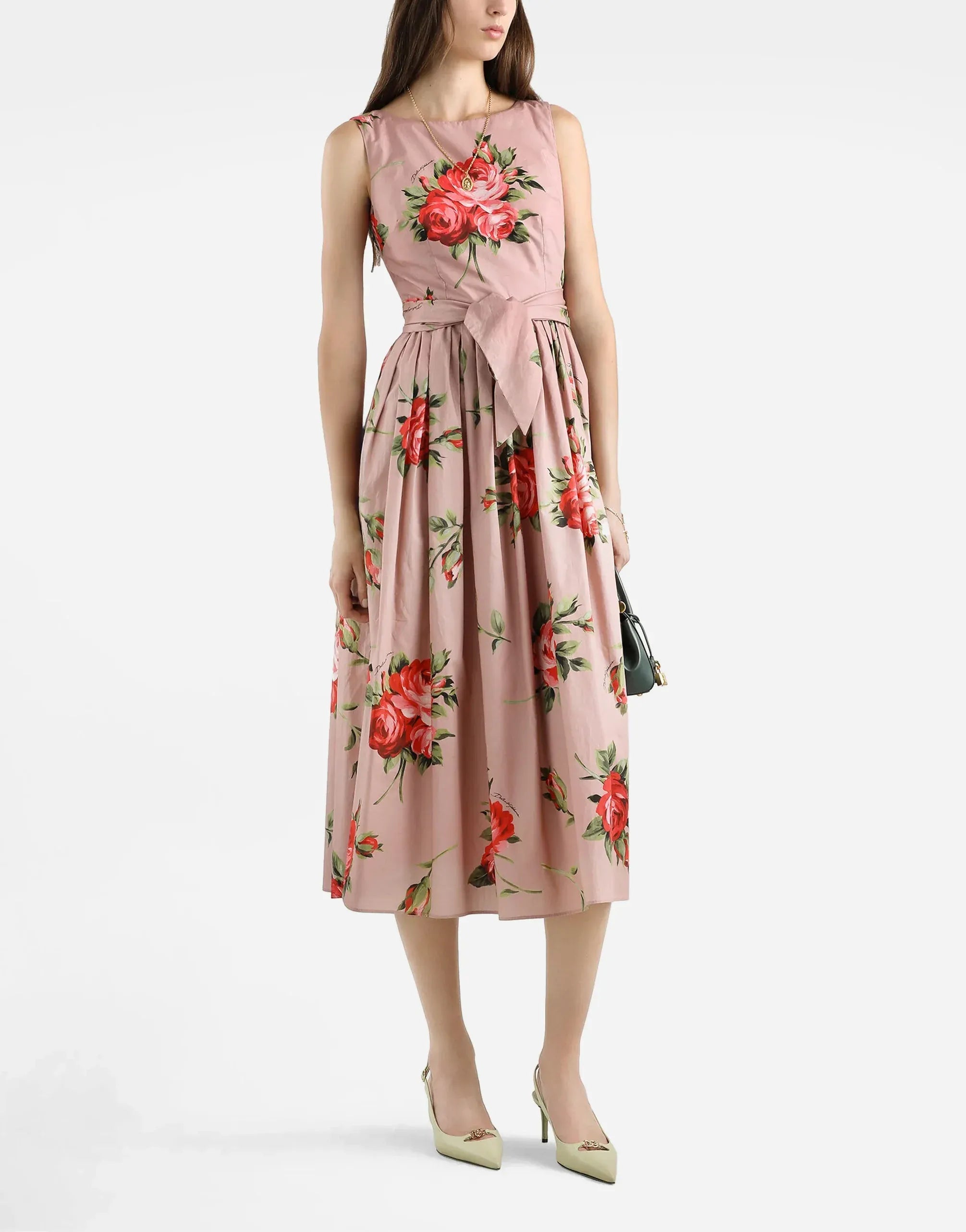 Dolce & Gabbana Rose Bouquet-Print Midi Dress - alternate view