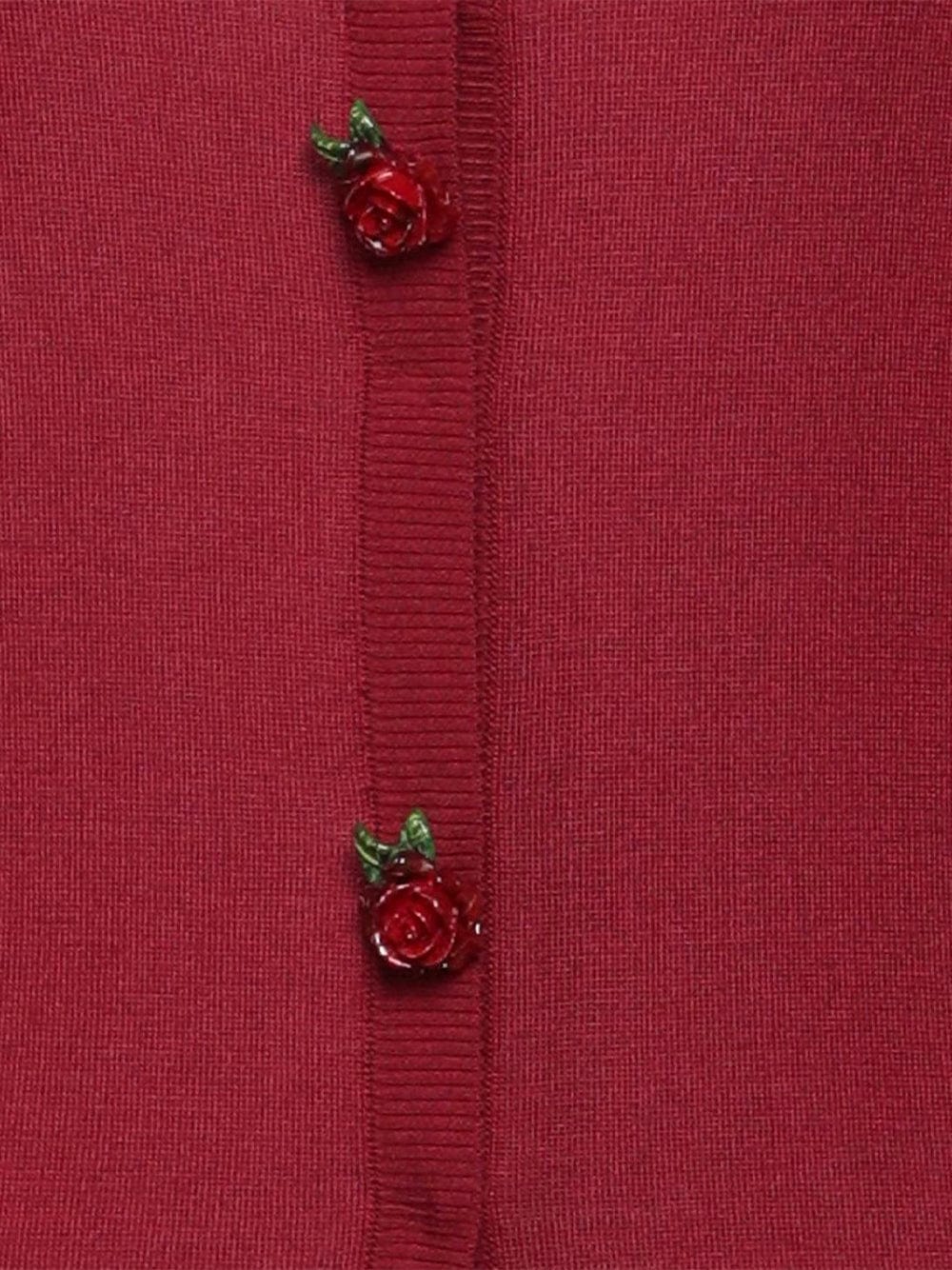 Dolce & Gabbana Rose-Button Embellished Cardigan