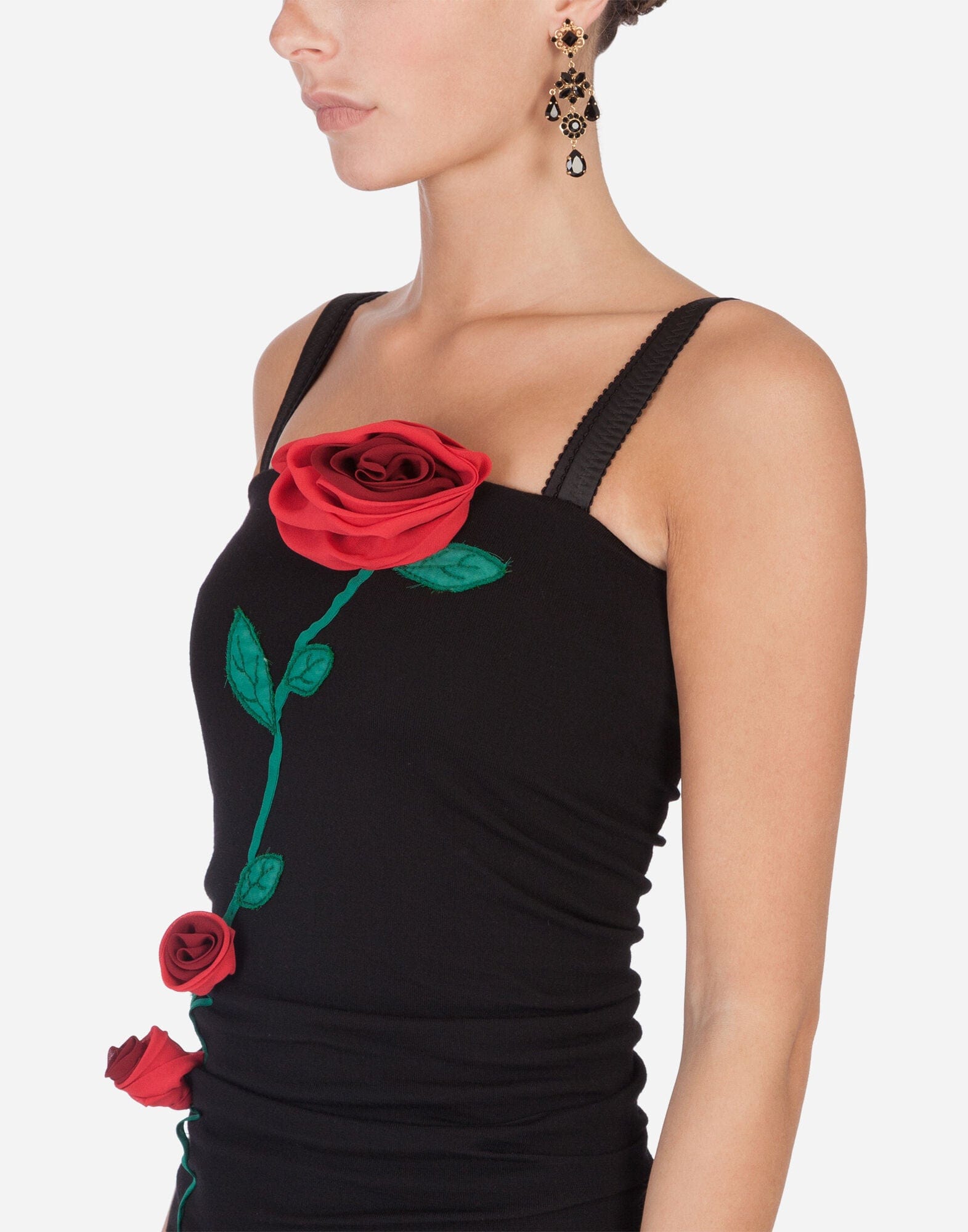 Dolce & Gabbana Rose-Embroidery Sheath Dress