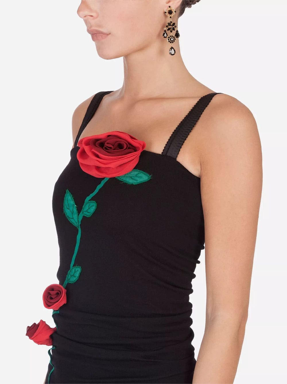 Dolce & Gabbana Rose Embroidery Sheath Dress