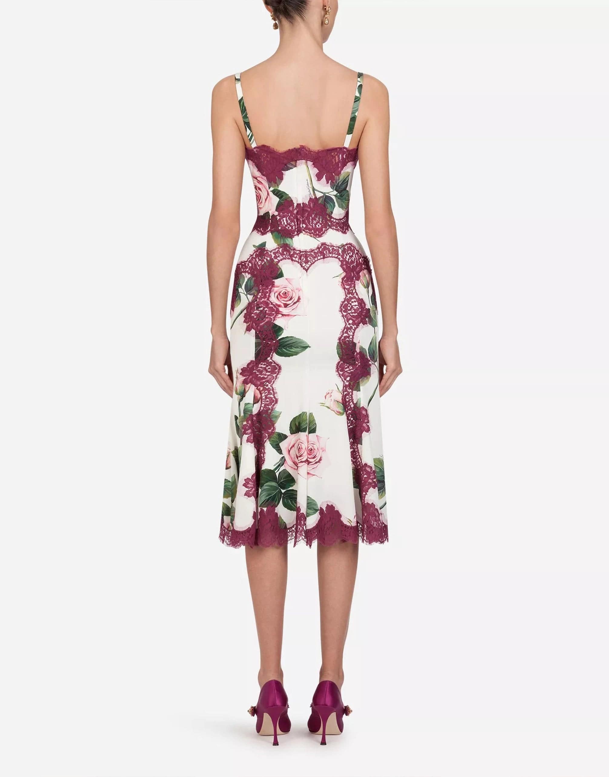 Dolce & Gabbana Rose Lace Bodice Dress