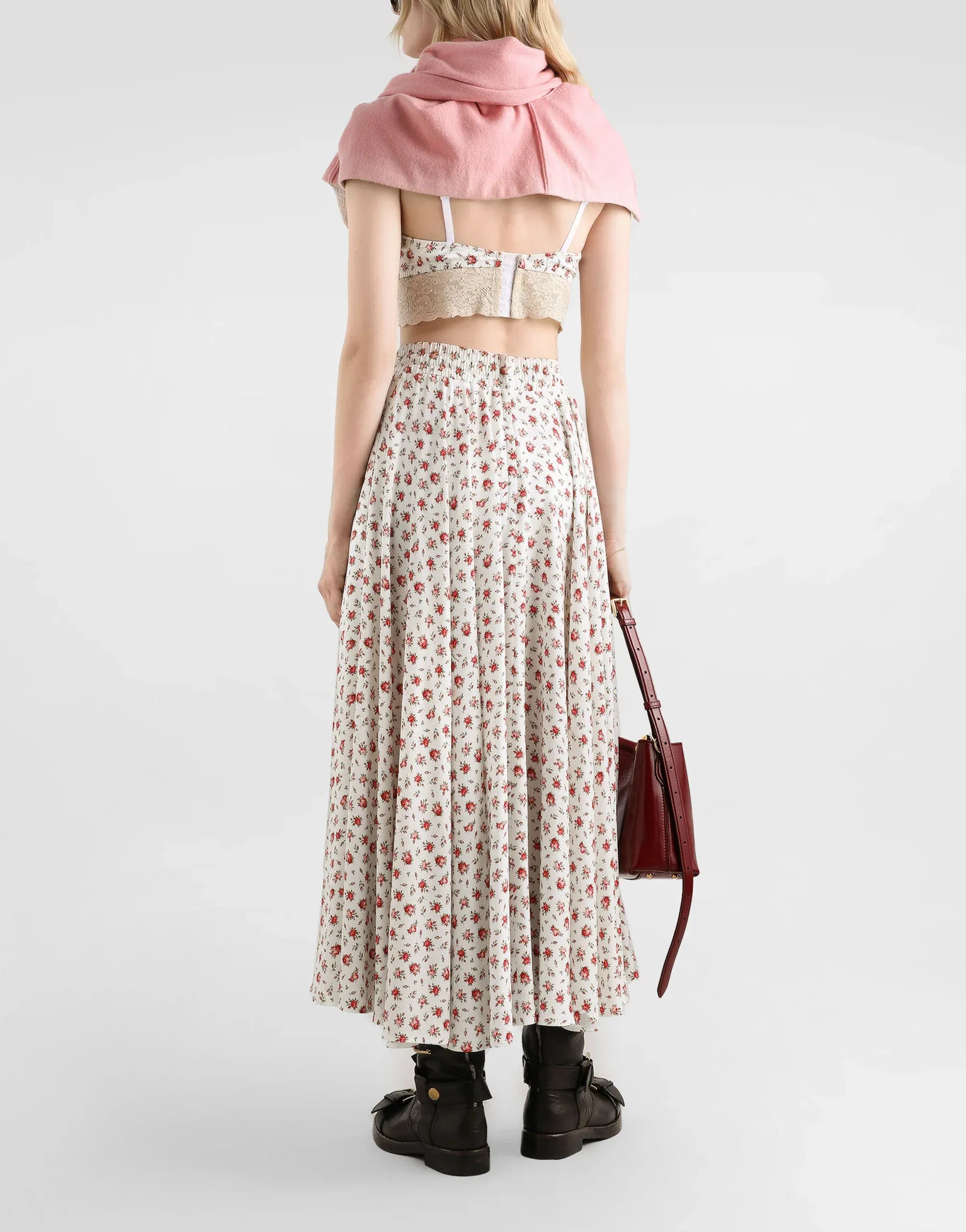 Dolce & Gabbana Rose-Print Circle Skirt