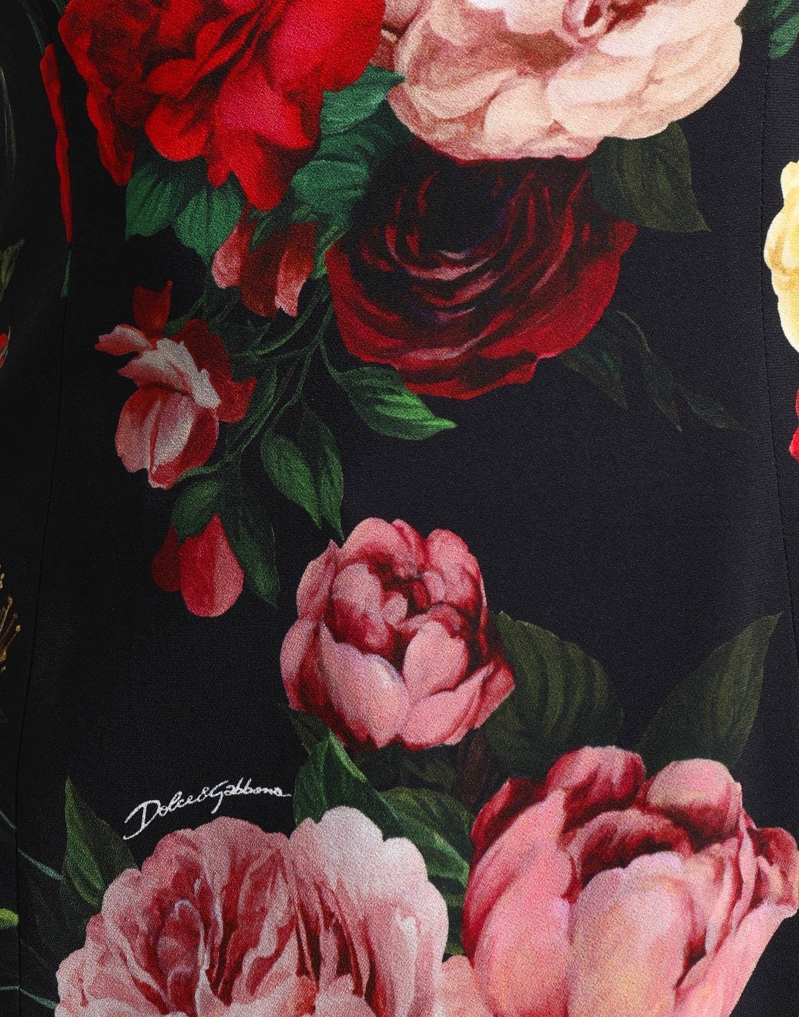 Dolce & Gabbana Rose Print Fitted Top
