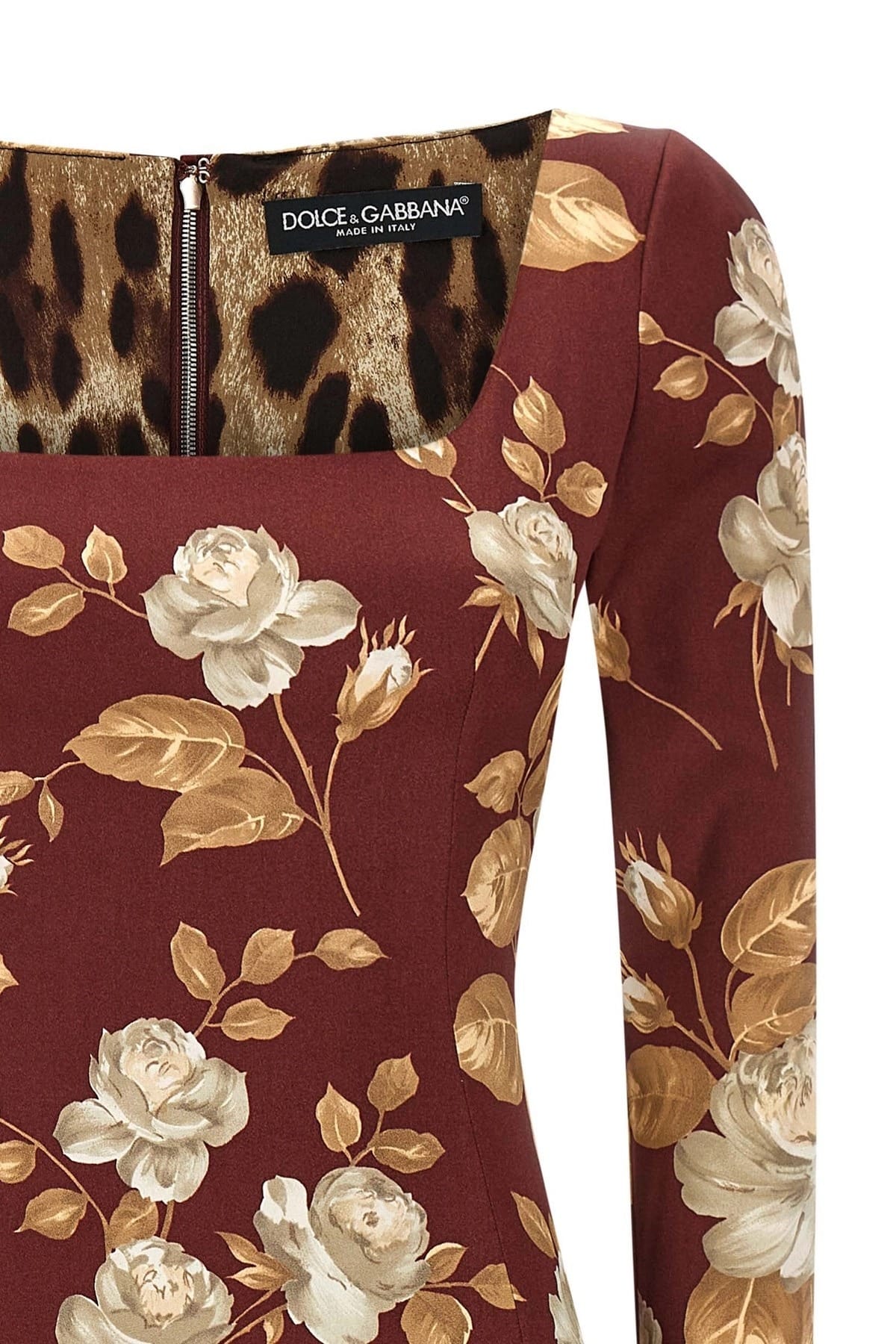 Dolce & Gabbana Dolce & Gabbana Rose Print Midi Dress