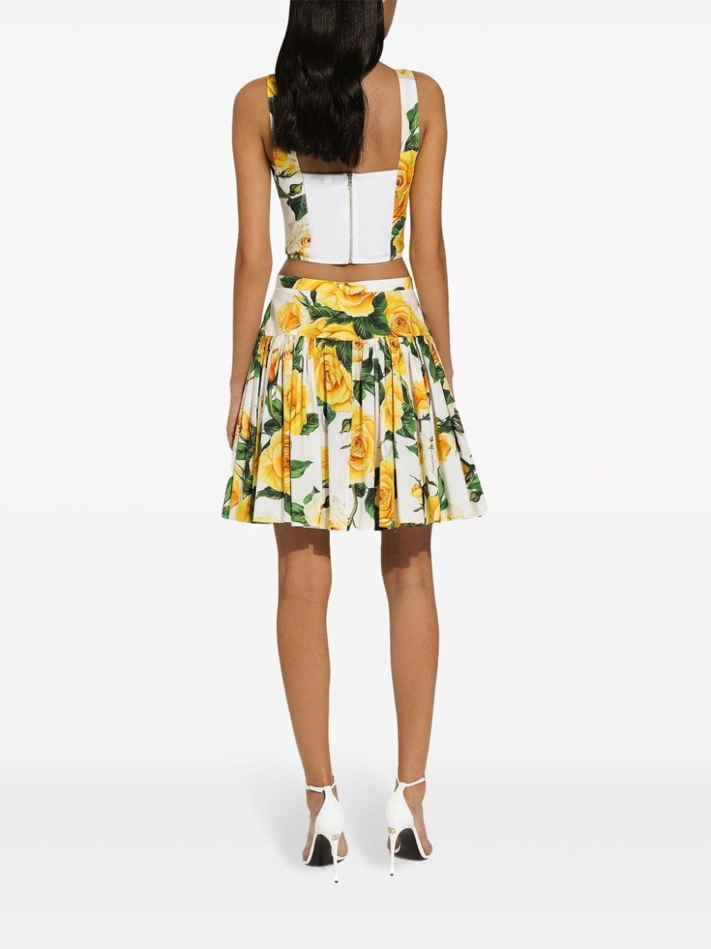 Dolce & Gabbana Rose-Print Short Circle Skirt