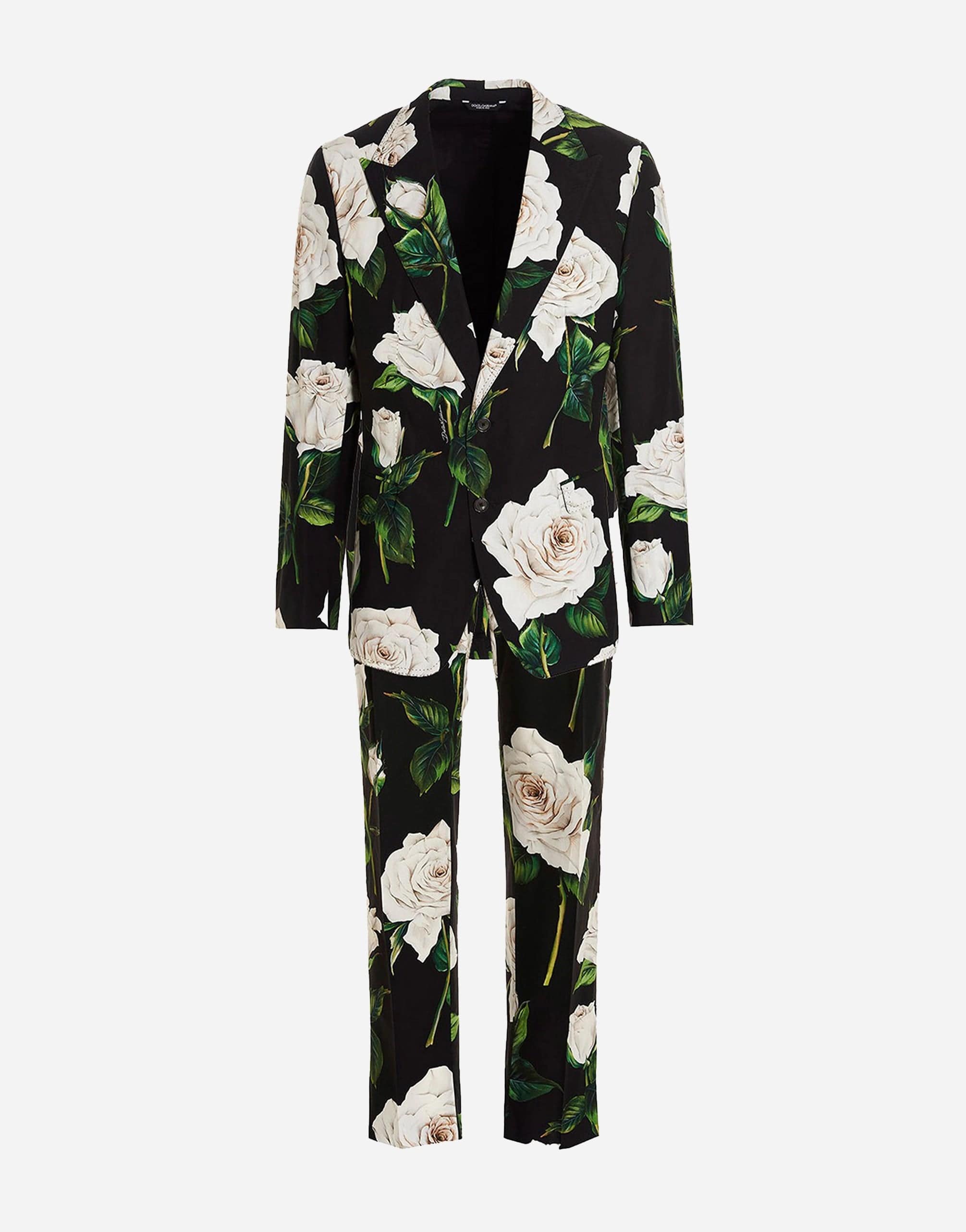 Dolce & Gabbana Rose-Print Single-Breasted Suit