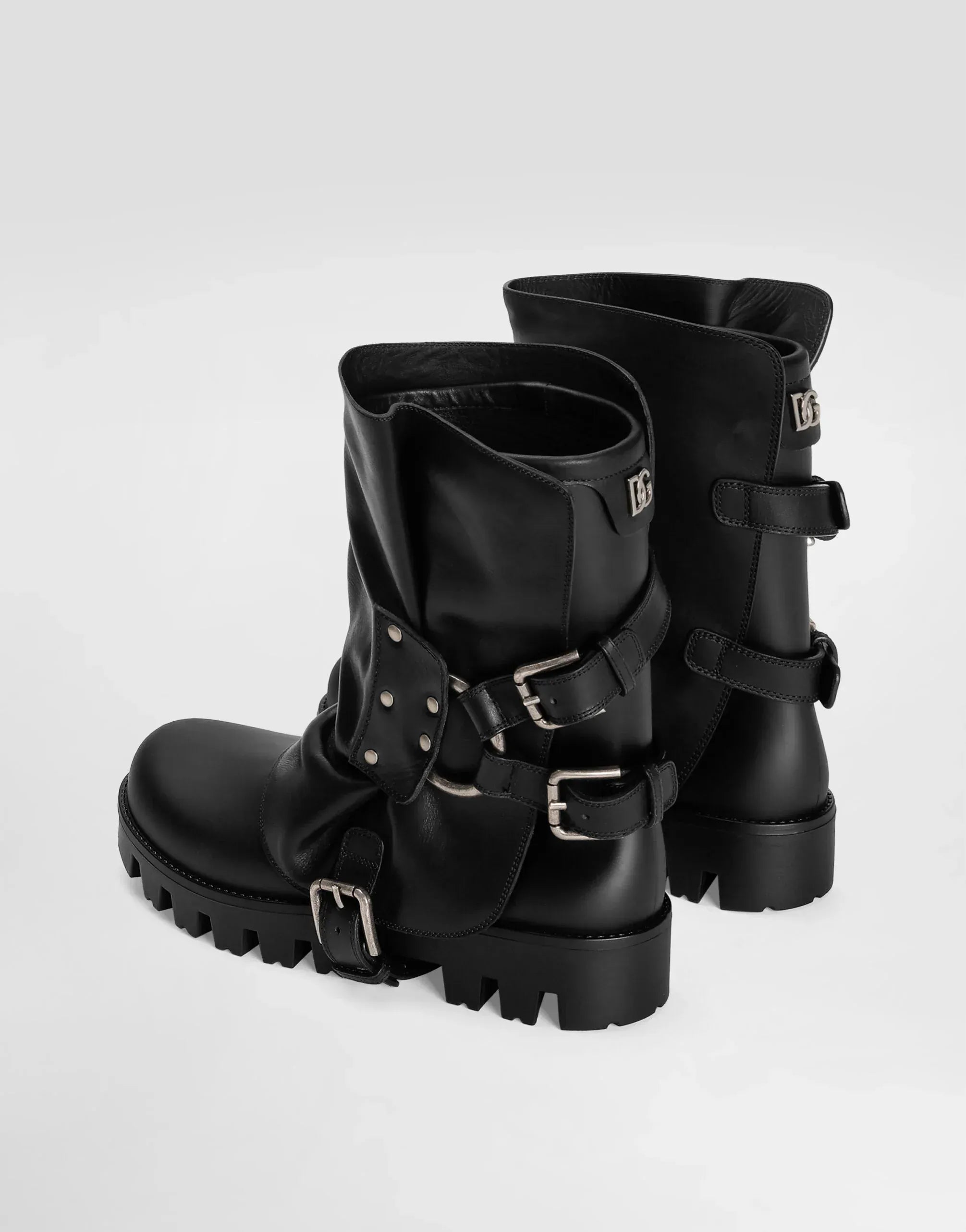 Dolce & Gabbana Rubber And Leather Ankle Boots