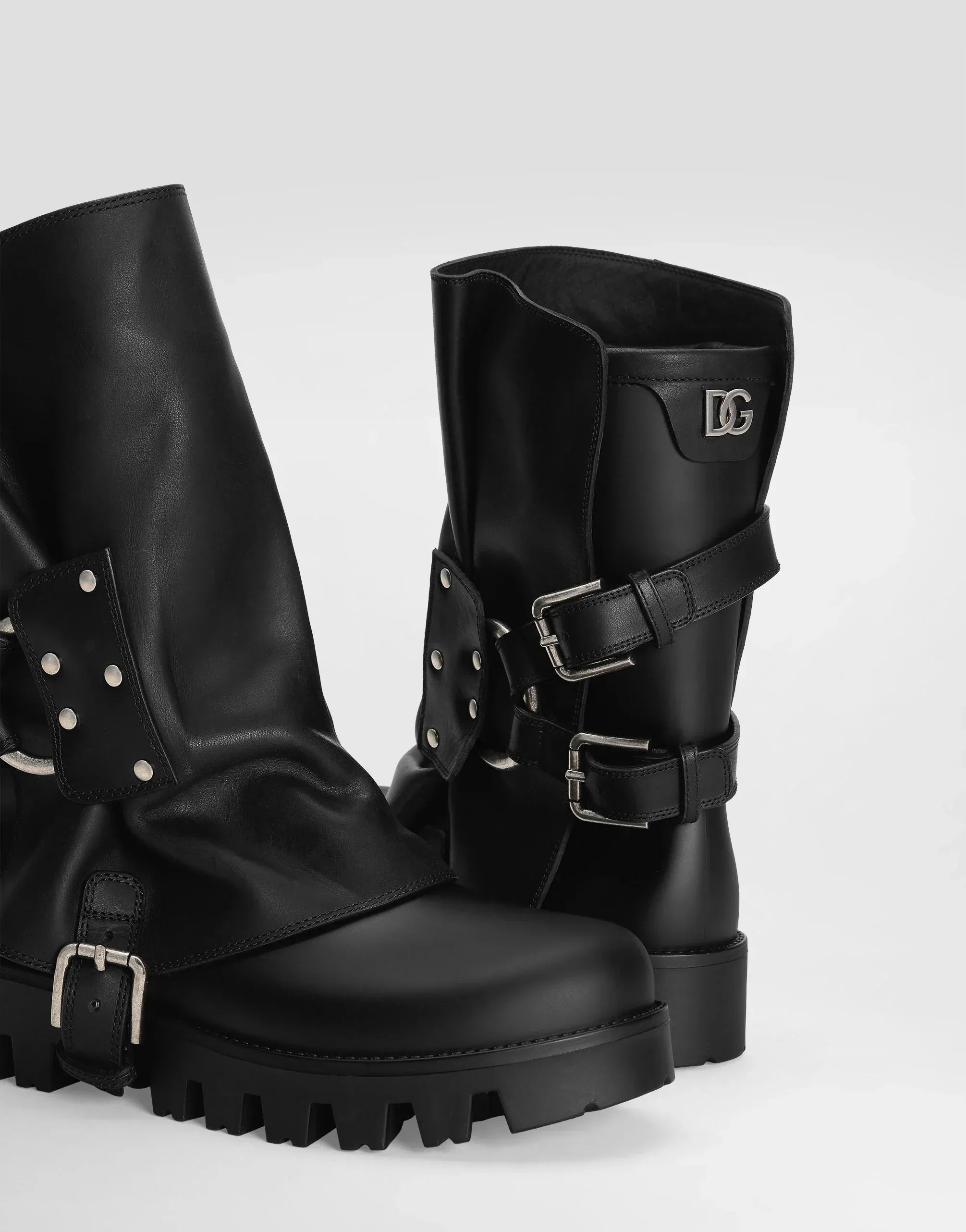 Dolce & Gabbana Rubber And Leather Ankle Boots