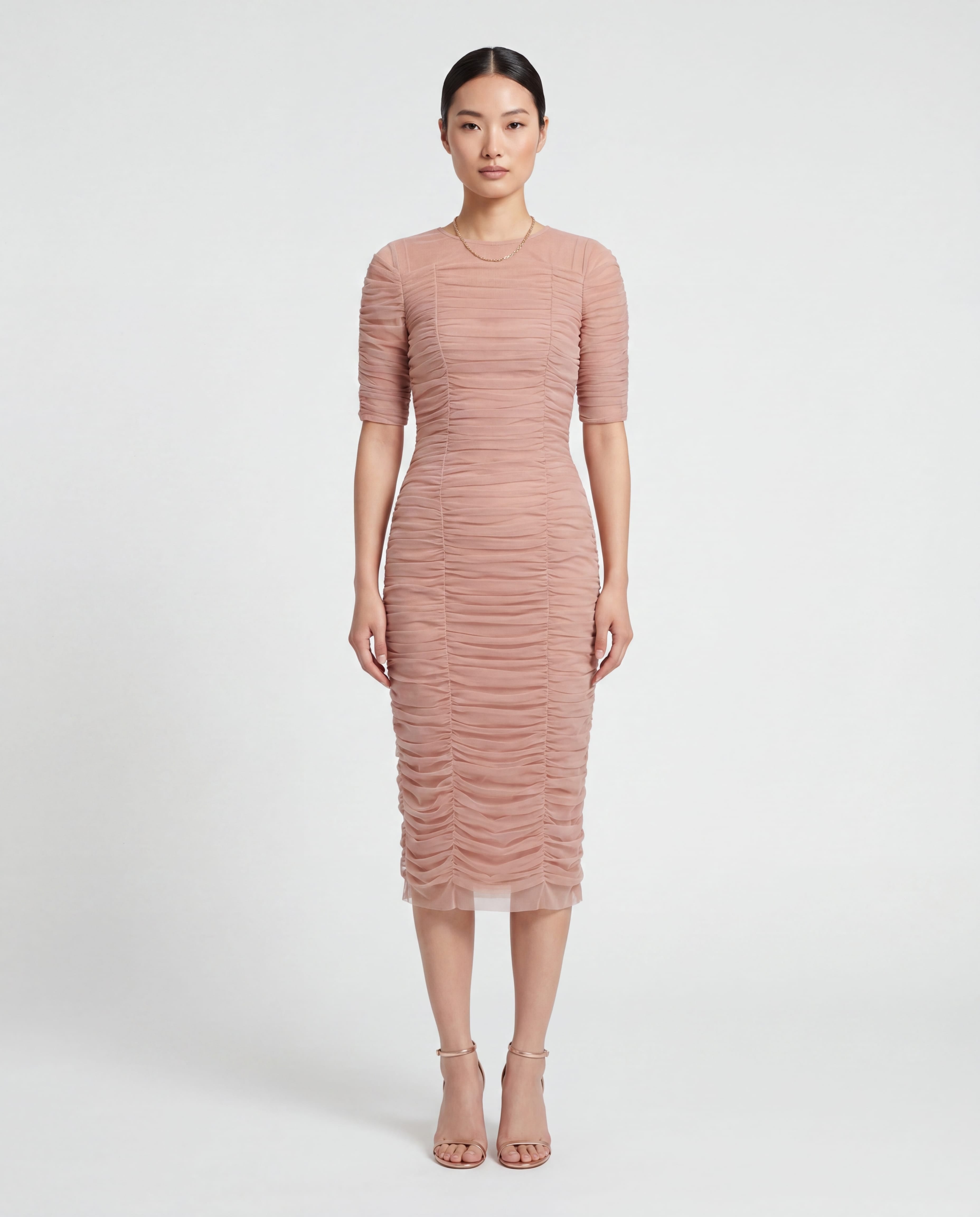 Dolce & Gabbana Midikleid aus gerafftem Mesh - alternate view
