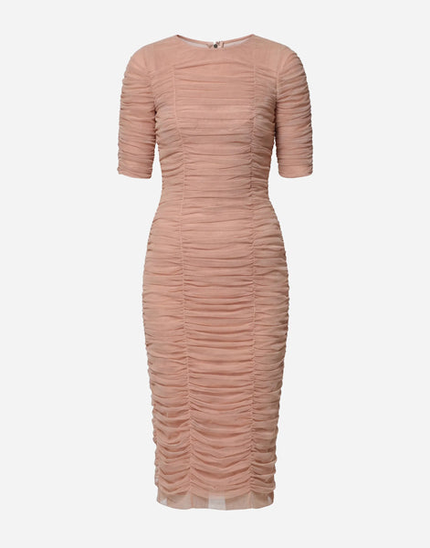 dolce and gabbana ruched midi dress Long Sleeve Ruched Midi Dress