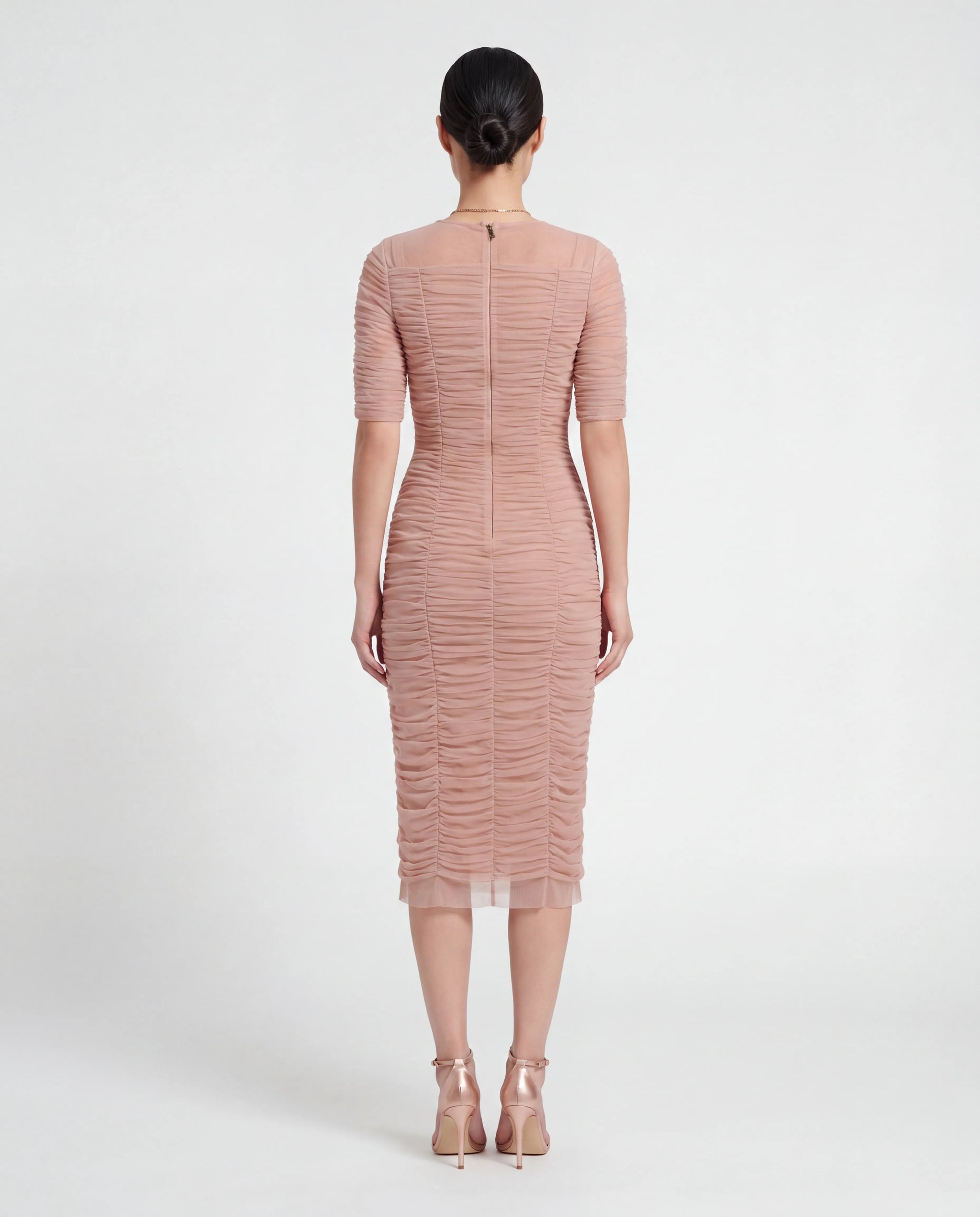 Dolce & Gabbana Ruched Mesh Midi Dress | Sendegaro KR Dolce & Gabbana Ruched Mesh Midi Dress | Sendegaro KR