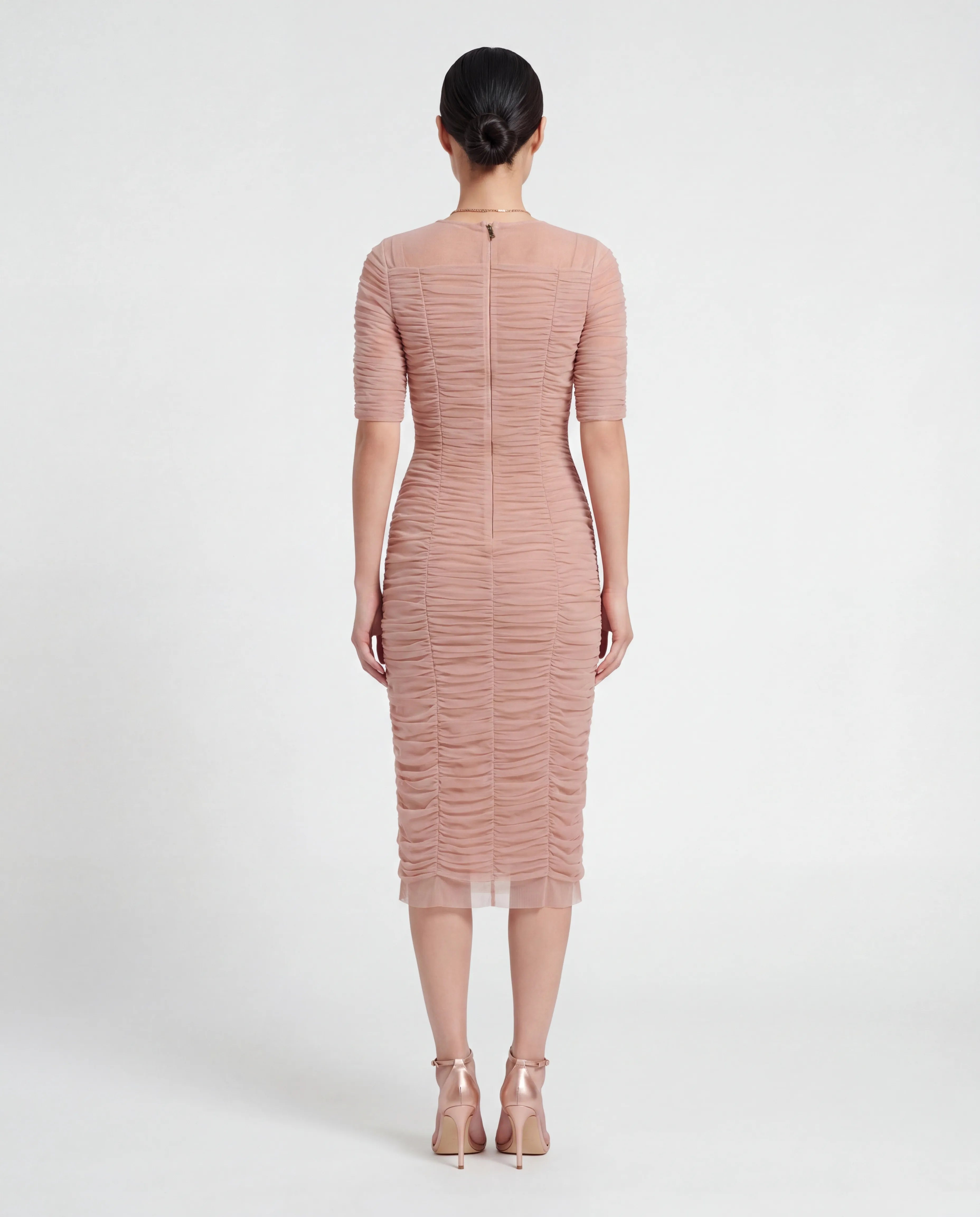 Dolce & Gabbana Dolce & Gabbana Ruched Mesh Midi Dress