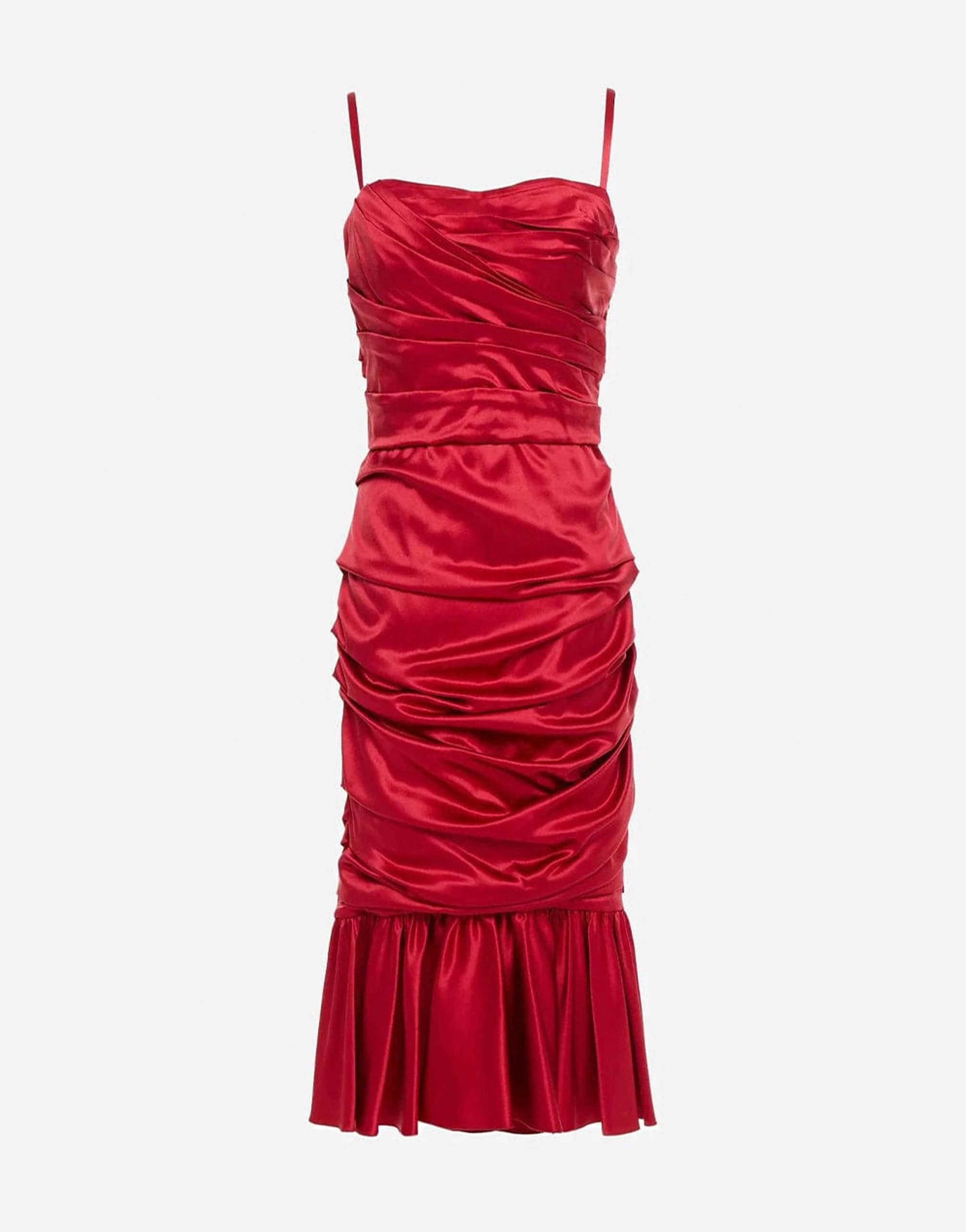 Dolce Gabbana Ruched Satin Dress