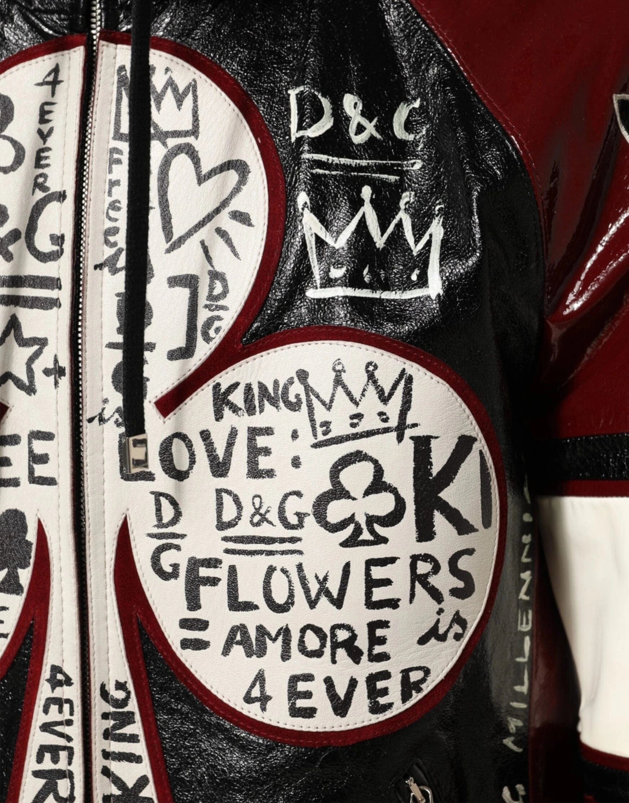 Dolce & Gabbana Runway DG King Leather Bomber Jacket | Sendegaro SE