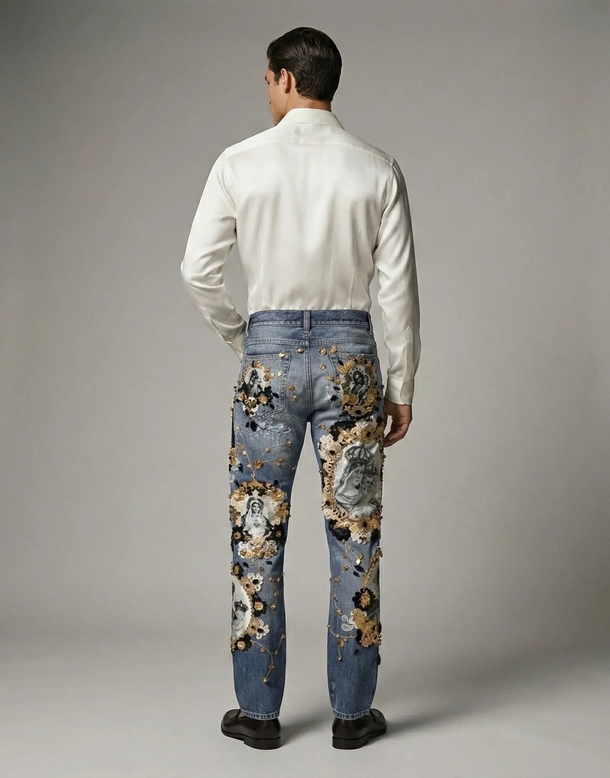 Dolce & Gabbana Runway Madonna Embellished Jeans