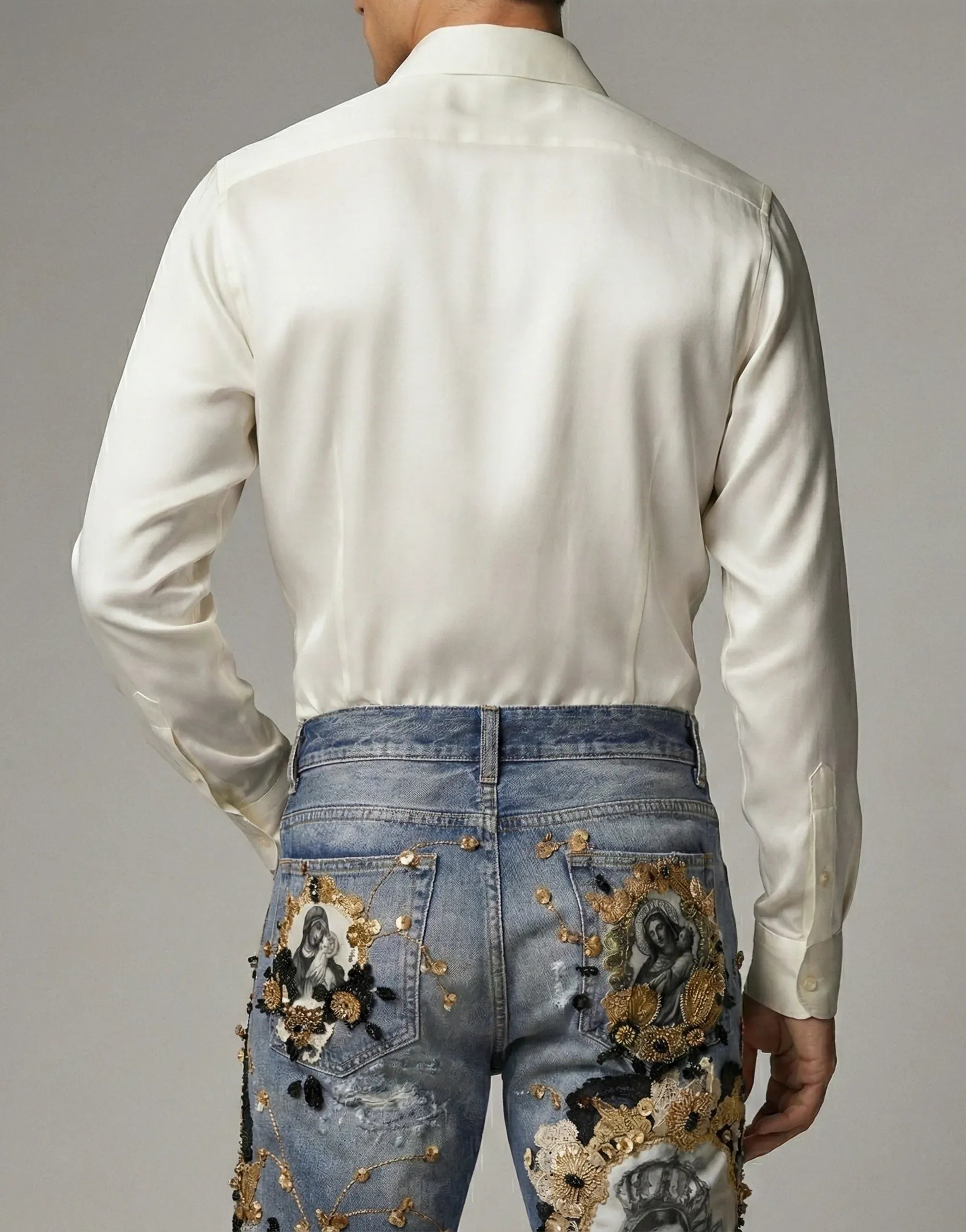 Dolce & Gabbana Runway Madonna Embellished Jeans