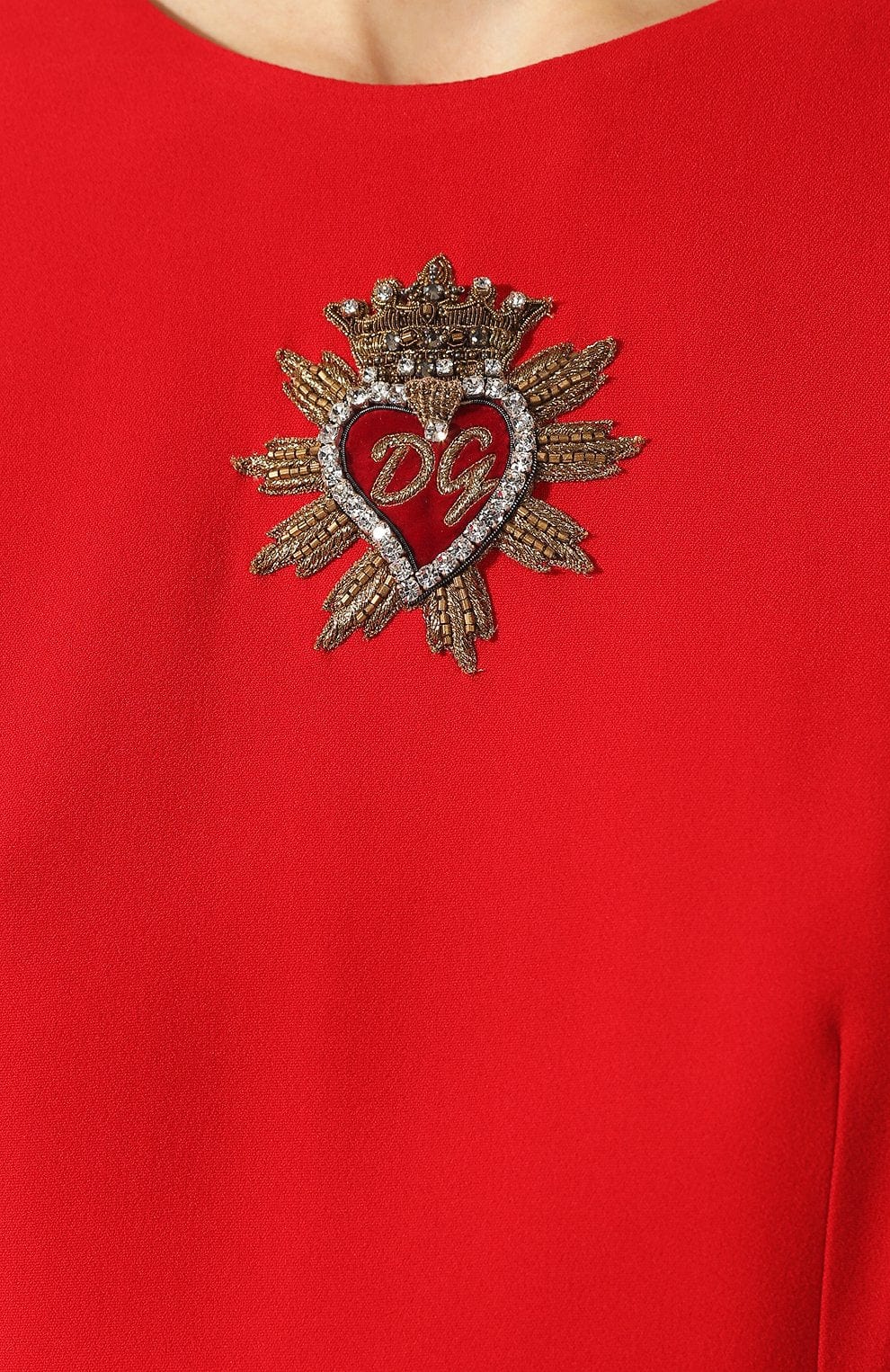 Dolce & Gabbana Sacred Heart Embroidery Midi Dress