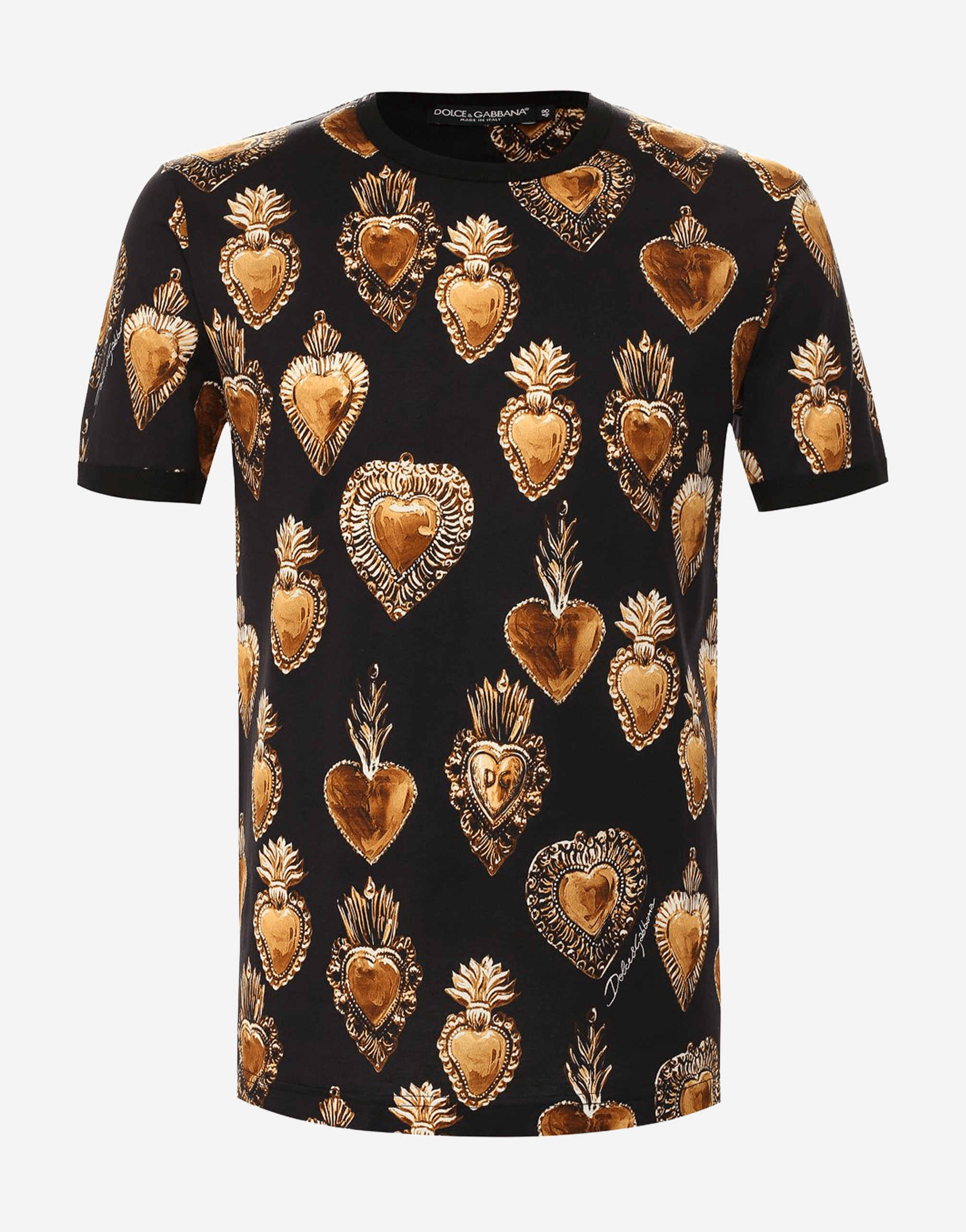 Dolce & Gabbana Sacred Heart Print Cotton T-Shirt