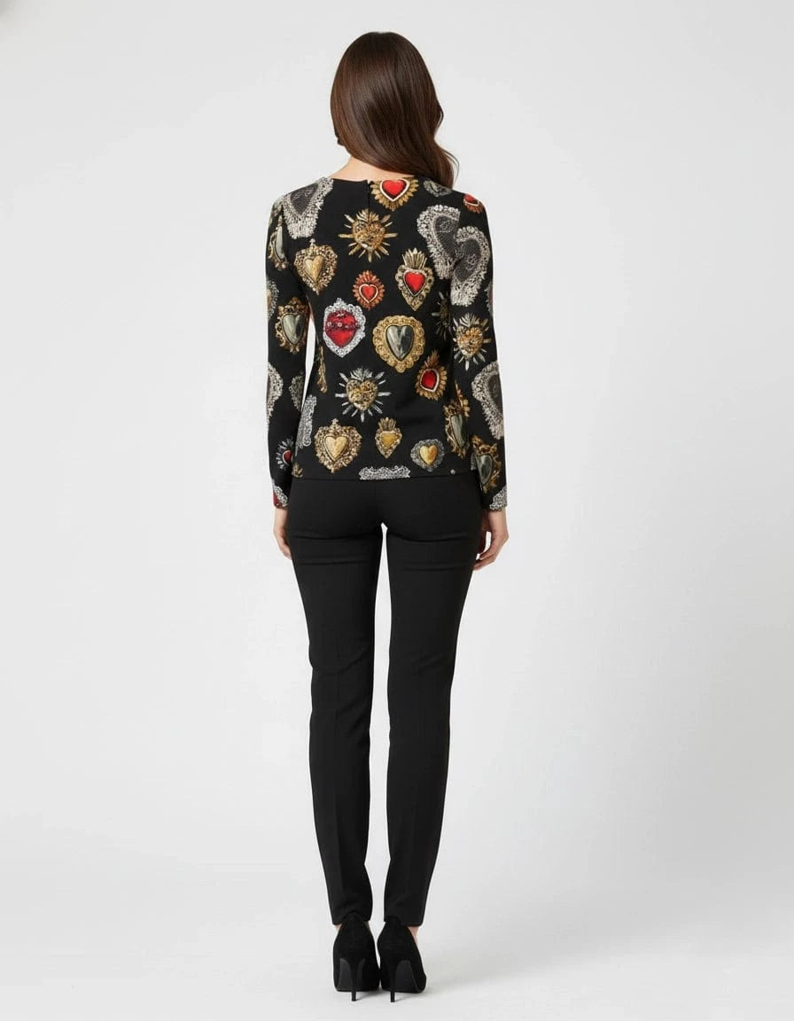 Dolce & Gabbana Sacred-Heart Print Long Sleeves Top