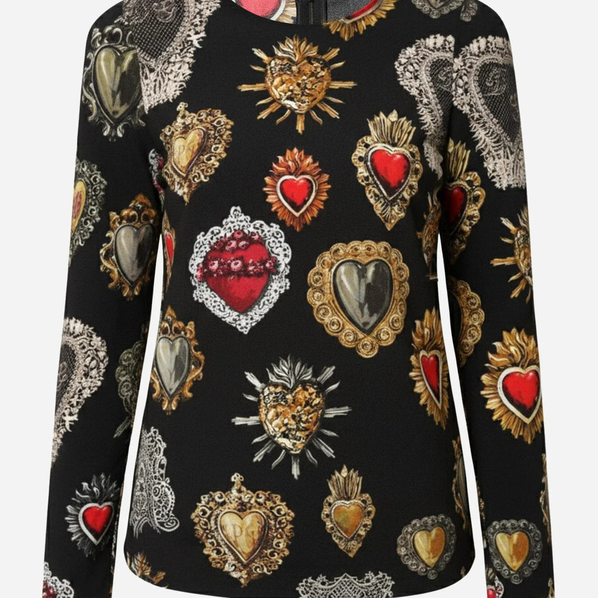 Dolce & Gabbana Sacred-Heart Print Long Sleeves Top | Sendegaro IT