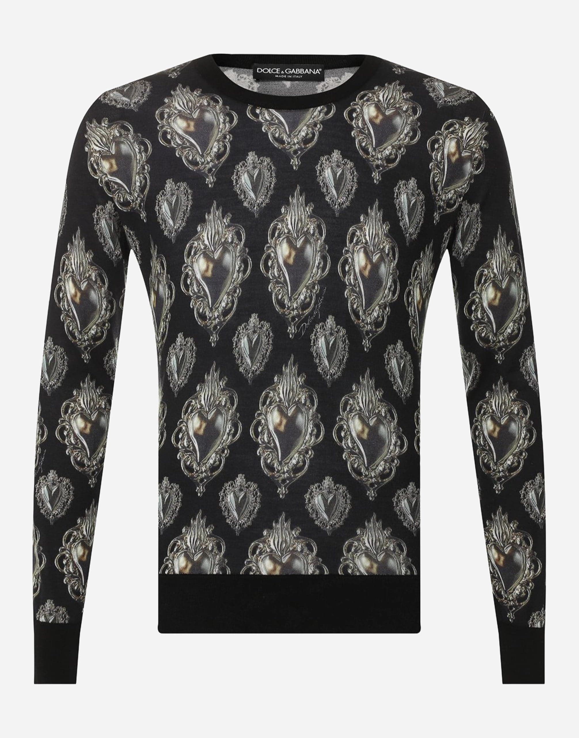 Dolce & Gabbana Sacred Heart Silk Sweater