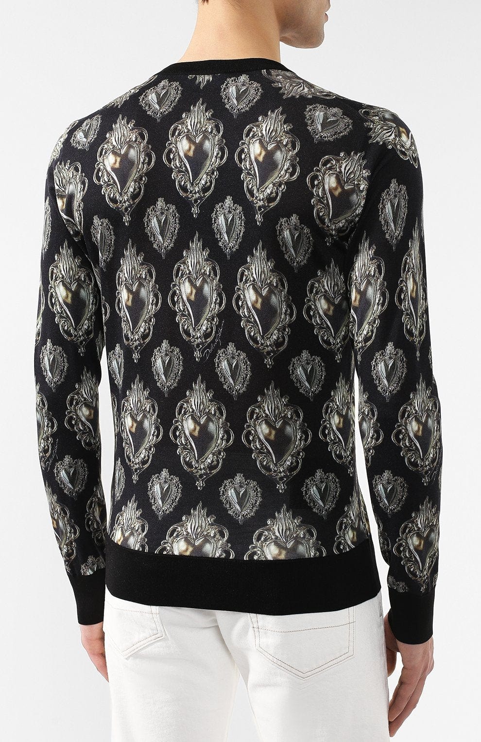 Dolce & Gabbana Sacred Heart Silk Sweater