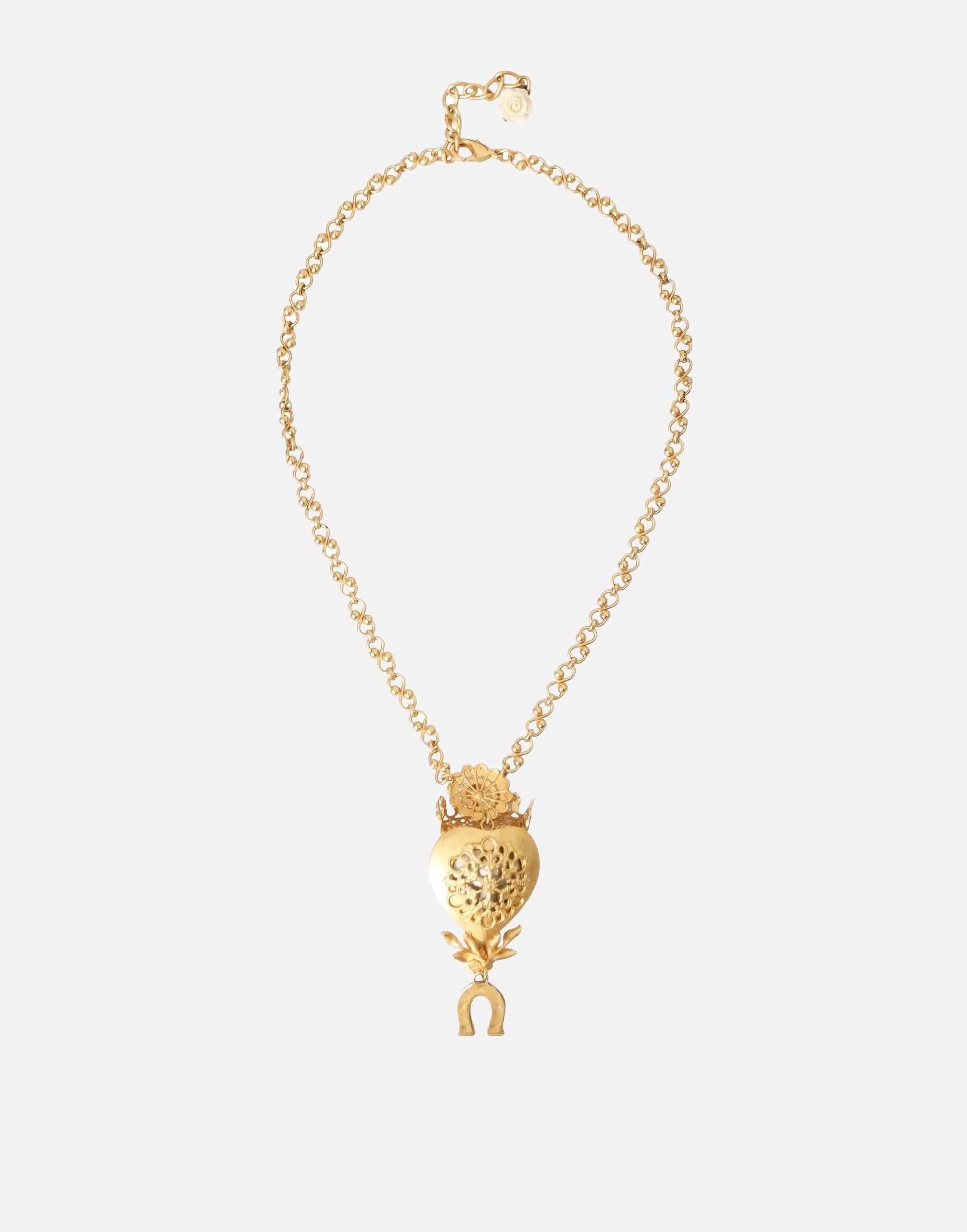 Dolce & Gabbana Sacred Heart With Crystals Necklace